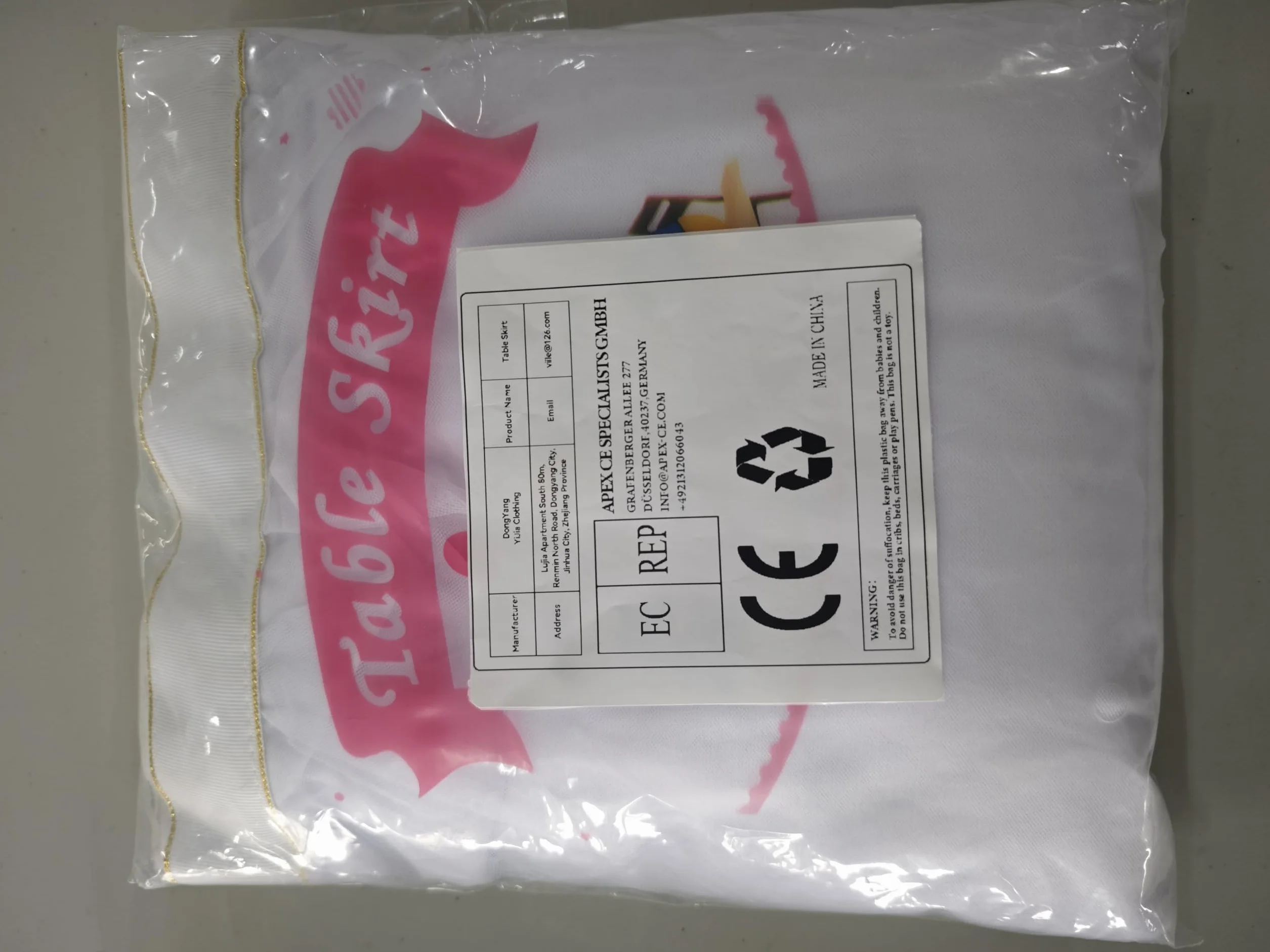 HBBMAGIC gonna da tavolo in tulle rosa baby 275 cm con volant lavabile