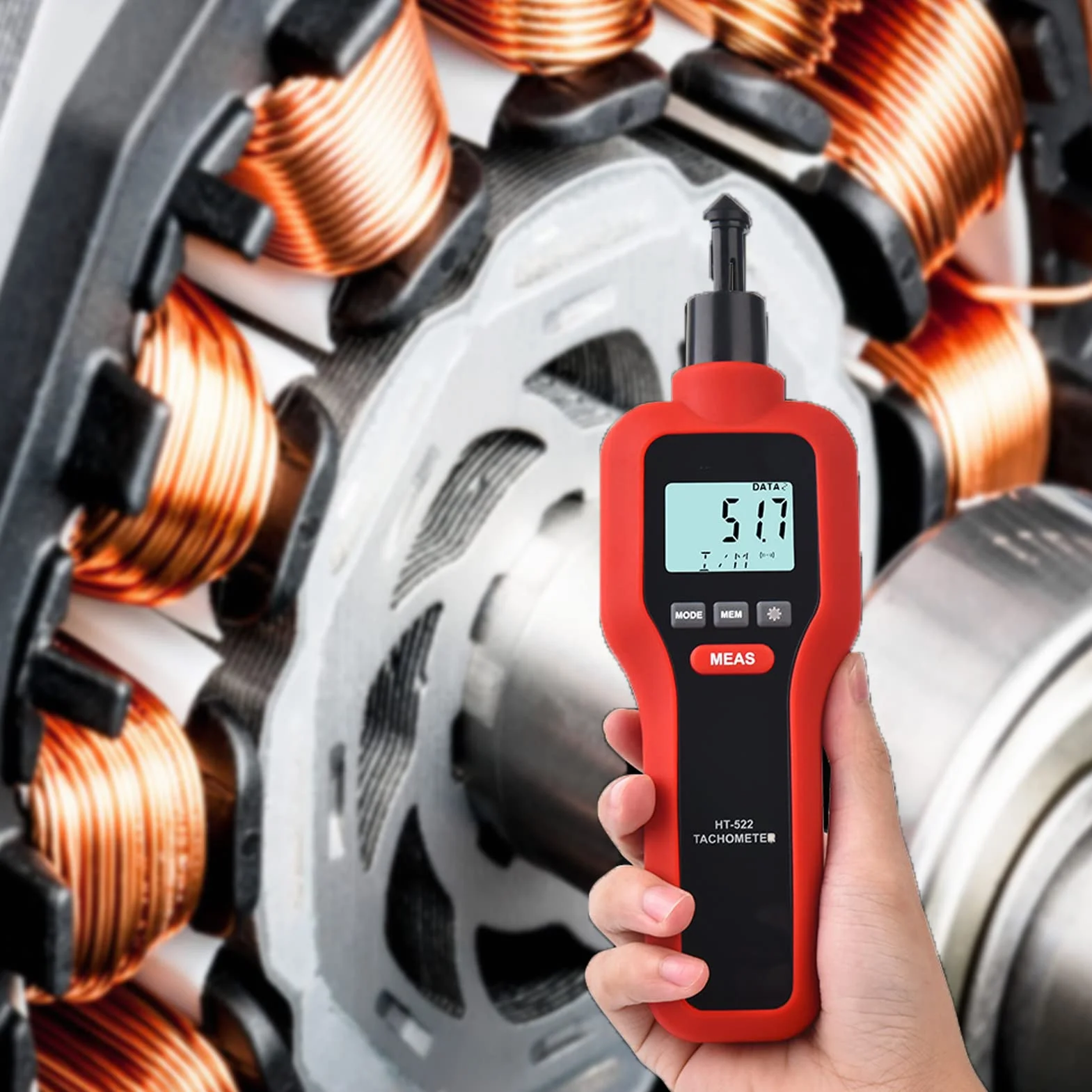 ThreeH Tachimetro Digitale Senza Contatto Misurazione della velocità di Misurazione Tach Meter Batterie del Marcatore del Misuratore RPM ad Alta Accuarcy Incluse