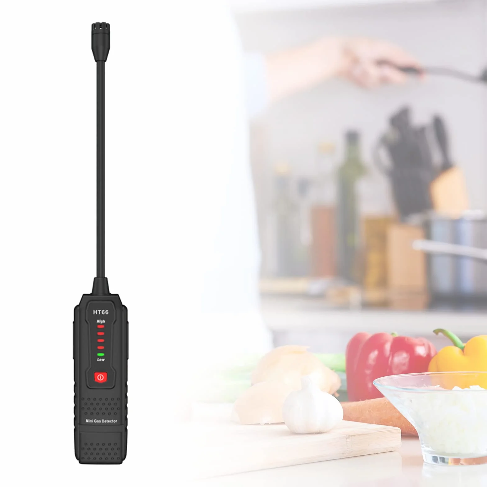 Rilevatore di perdite Tester portatile palmare - Sniffer metano naturale infiammabile 50-1000 ppm con allarme sonoro-visivo Sniffer alimentato a batteria (non inclusa)