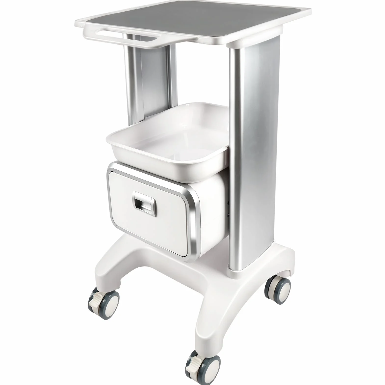 EBANKU Carrello medico con ruote, carrello professionale con cassetto, dotato di cuscinetti antiscivolo, per clinica, spa, ufficio, camera da letto