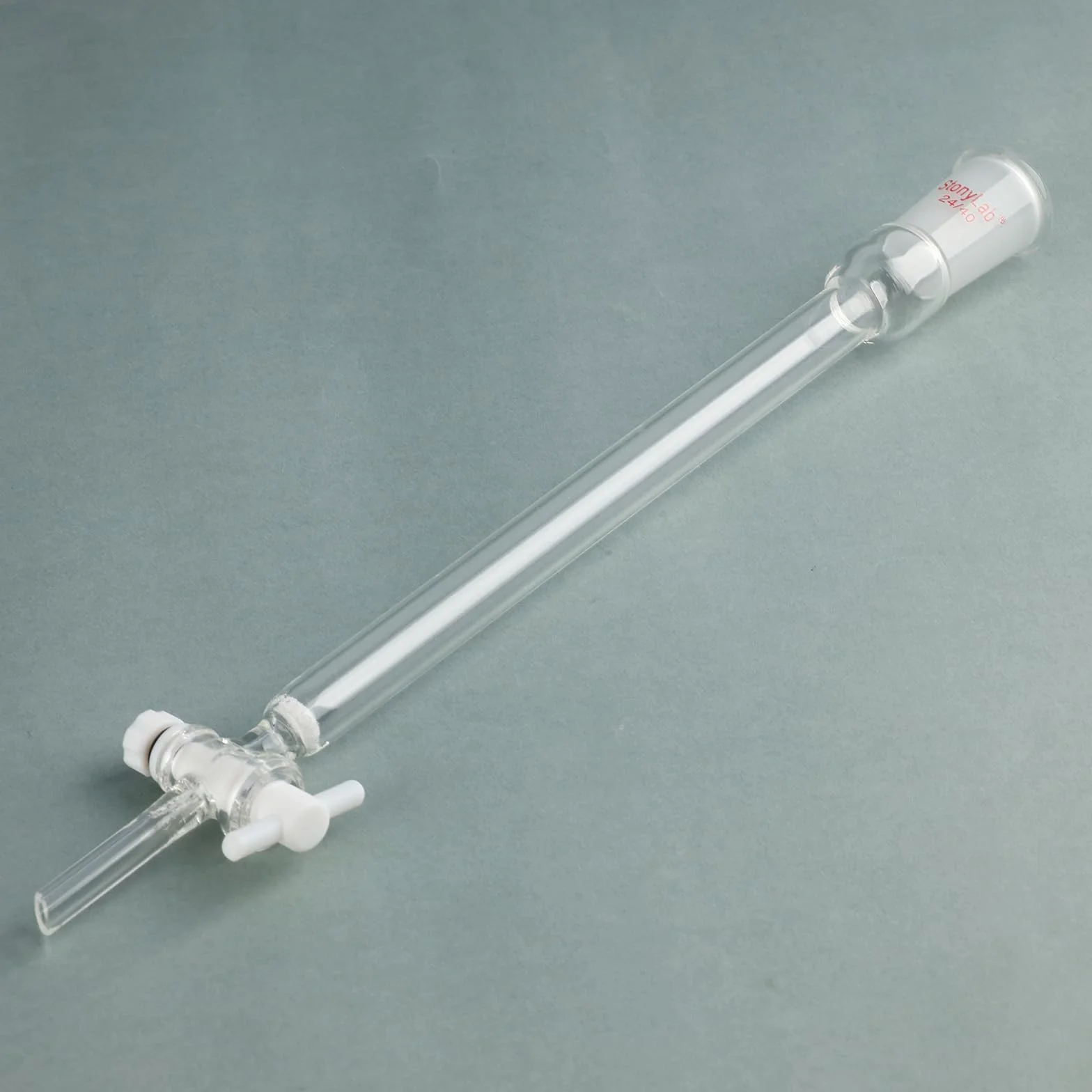 stonylab Colonna di Cromatografia in Vetro Borosilicato con Piastra di Sabbia G2, Diametro Interno 13 mm, Lunghezza Efficace 203 mm, Giunto 24/40