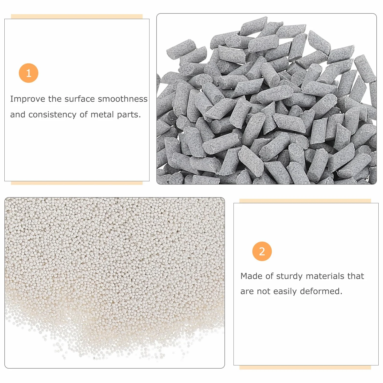 Zerodeko 2 sacchetti di abrasivo per lucidatura di pietre - Graniglia per lucidatura a burattatura - Materiale di riempimento per burattatura ceramica - Materiale fai-da-te per sbavatura di pietre per