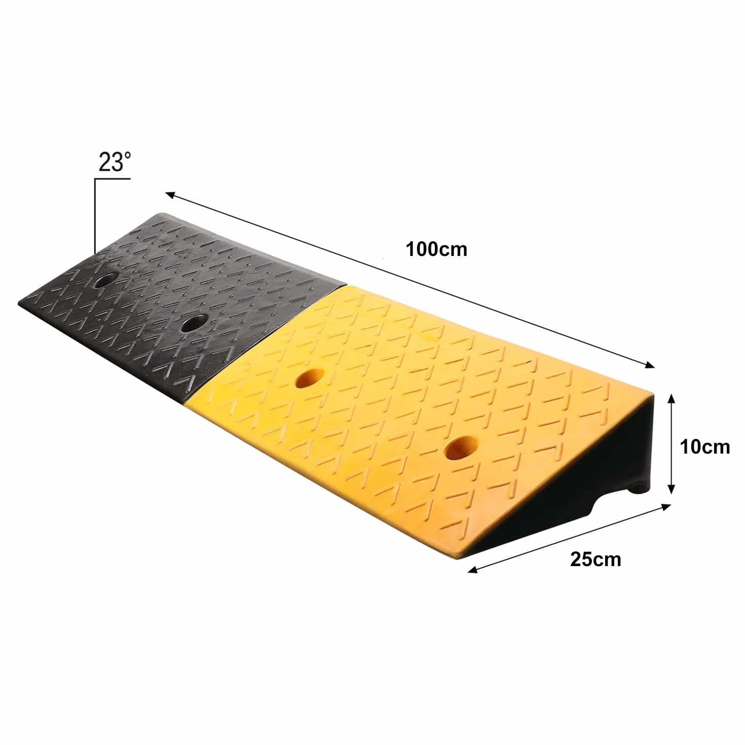 uyoyous Rampa per Bordstein Bordsteinkantenrampe Auffahrtrampe 10 cm in gomma Autorampe Schwellenrampe Türschwellenrampe, Rampe in gomma per Auto, Bicicletta, Moto, Marciapiede, 100 x 25 x 10 cm