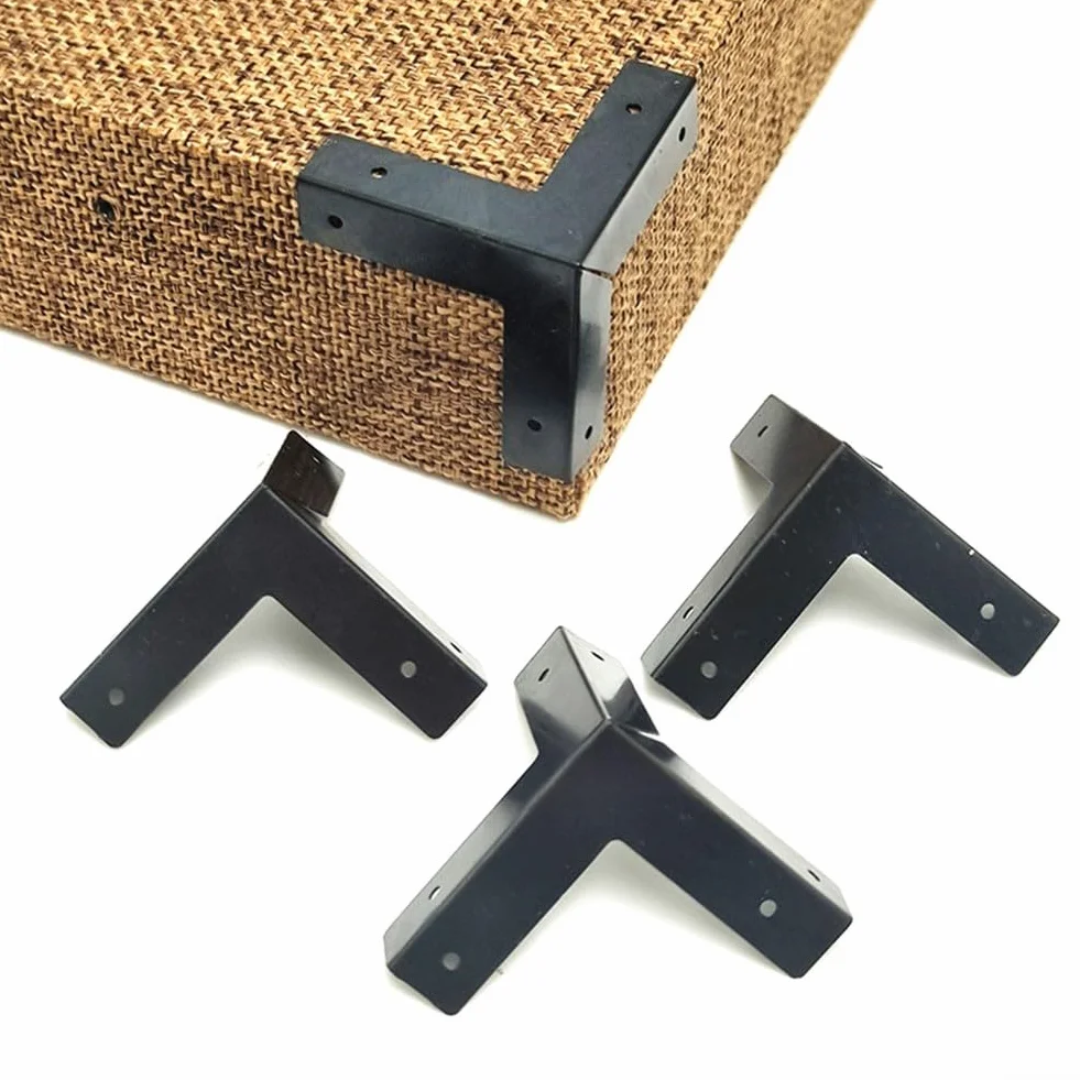 DAZZLEEX Confezione da 4 protezioni per angoli, angoli in bronzo, per mobili e tavoli, colore: nero