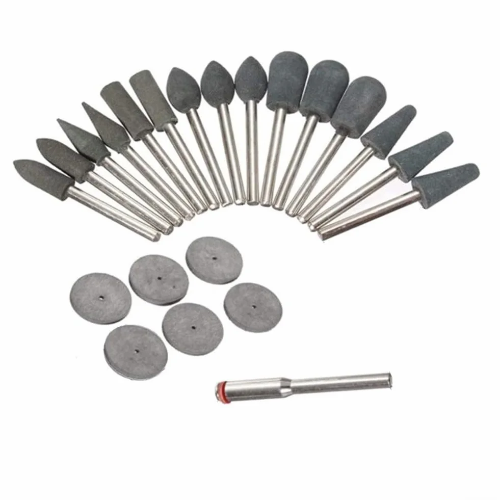 Set di 22 dischi in gomma per smerigliatura e utensili rotanti, accessori per lucidatura e sbavatura multi materiale per pietra, metallo, vetro, adatto per elettrici