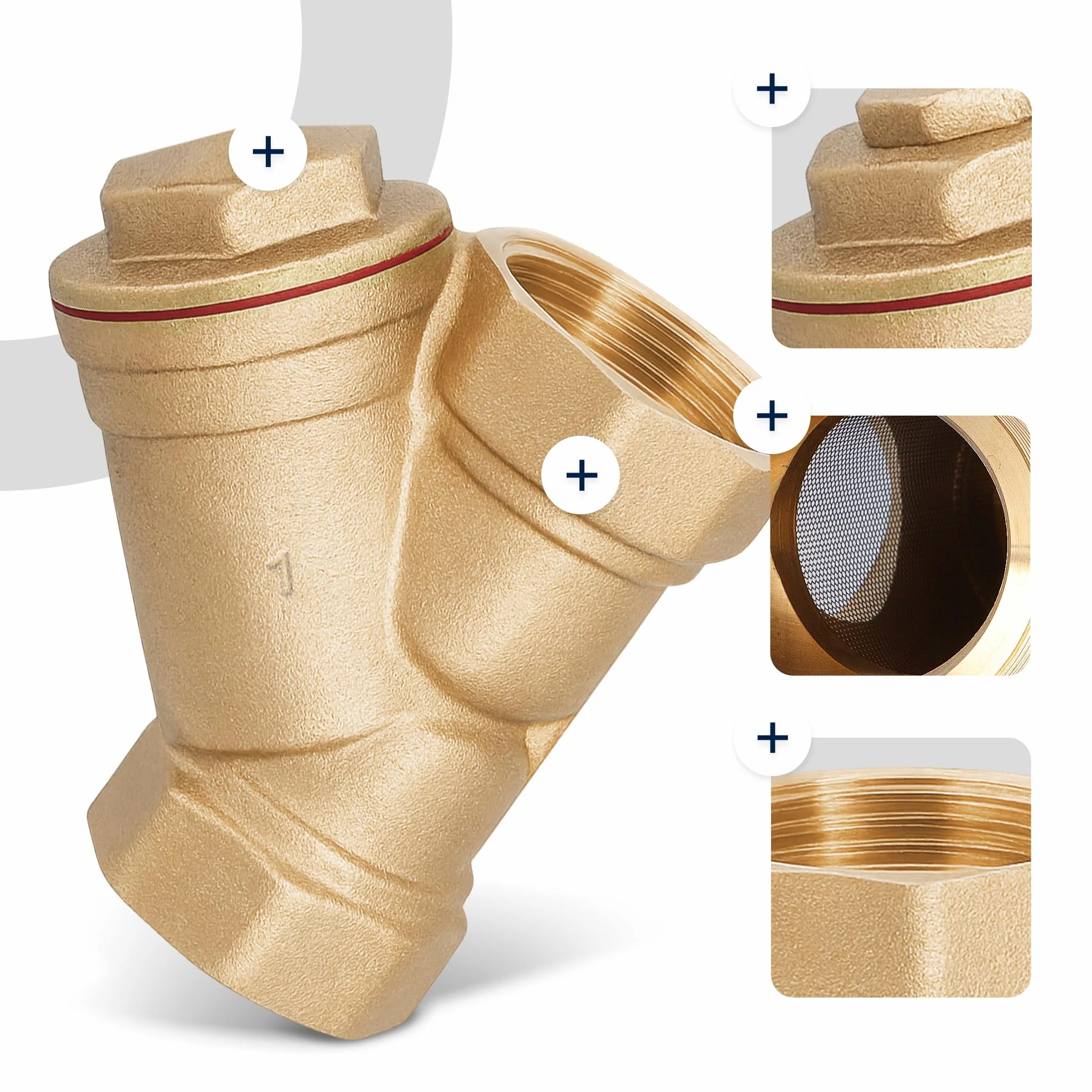 Instalguru Filtro Acqua A Y In Ottone Con Filetto Femmina 1 Pollice Filtro Per Sedimenti Per Condotte Impianti Idraulici Sistemi Riscaldamento Trattamento Acqua E Componenti Sanitari