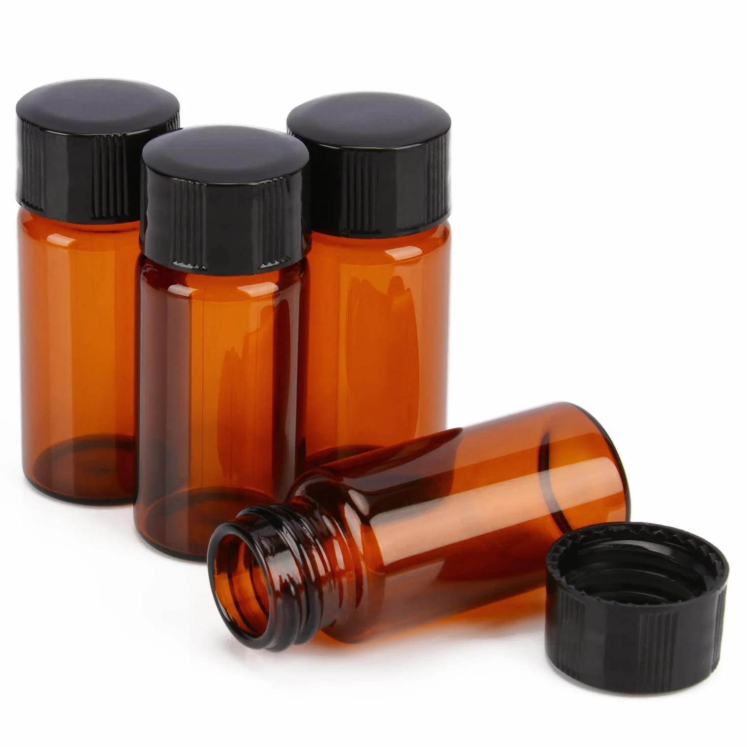 stonylab Viali Campione in Vetro Marrone con Tappo a Vite, Flacone per Campionamento Liquido Flacone Reagente in Vetro Ambra, Capacità 10 ml, Confezione da 40