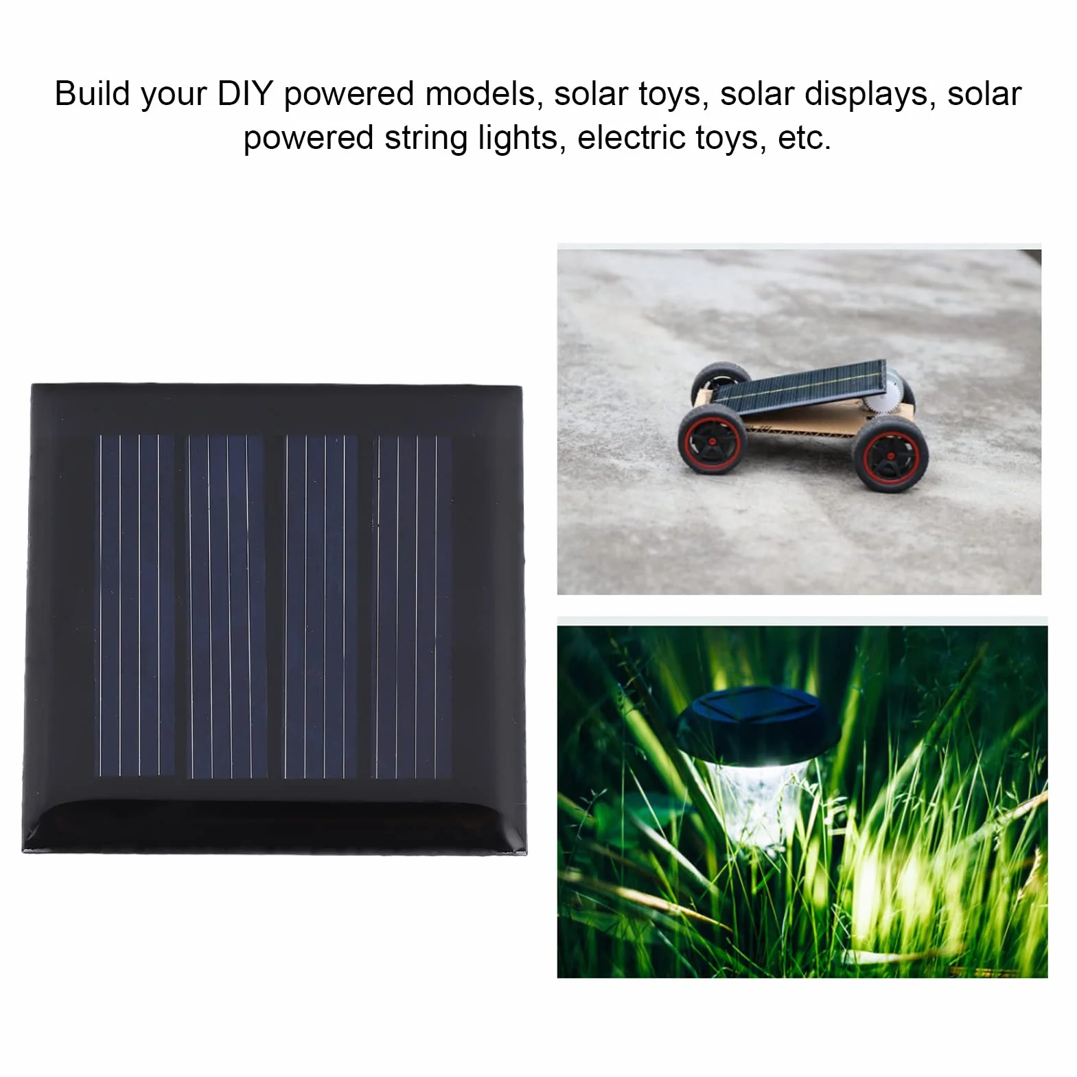 Pannelli Solari, 2 Pezzi 2V 210MA Micro Pannelli Solari Mini Celle Solari Portatili Materiali per Giocattoli Elettrici Fai-da-te Celle Fotovoltaiche Caricatore 40x40mm per Esterno