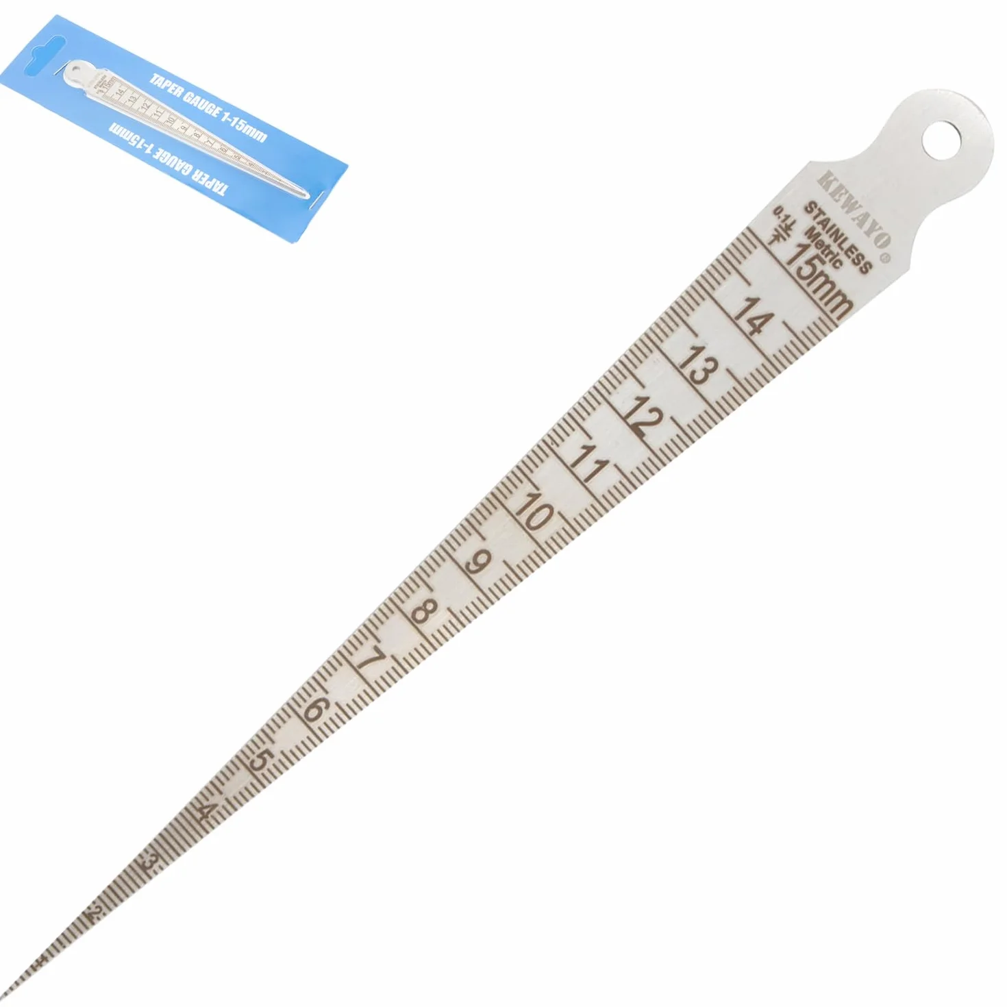 Gap Taper Gauge 1-15mm 1/32-5/8 pollici acciaio inox spessore calibro saldatura