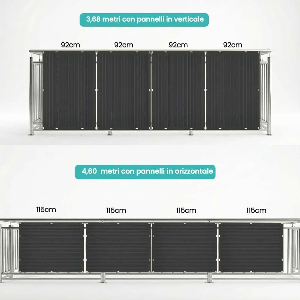 Kit Fotovoltaico Balcone 800W Pannelli Flessibili 200W x4 Inverter AE800S Monitoraggio WiFi