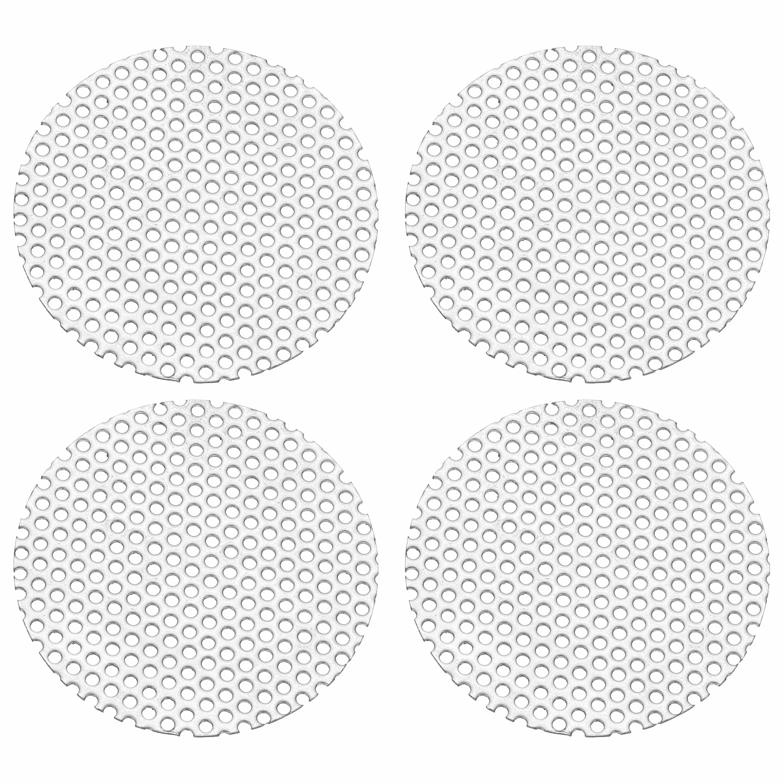 PATIKIL 2" Diametro 304 Lamiera Forata in Acciaio Inossidabile, 4 Pz 0.06" Foro 19GA Rete metallico Espansa Fette rotondo Piastra Schermo Decorativo per Griglie, Tono Argento