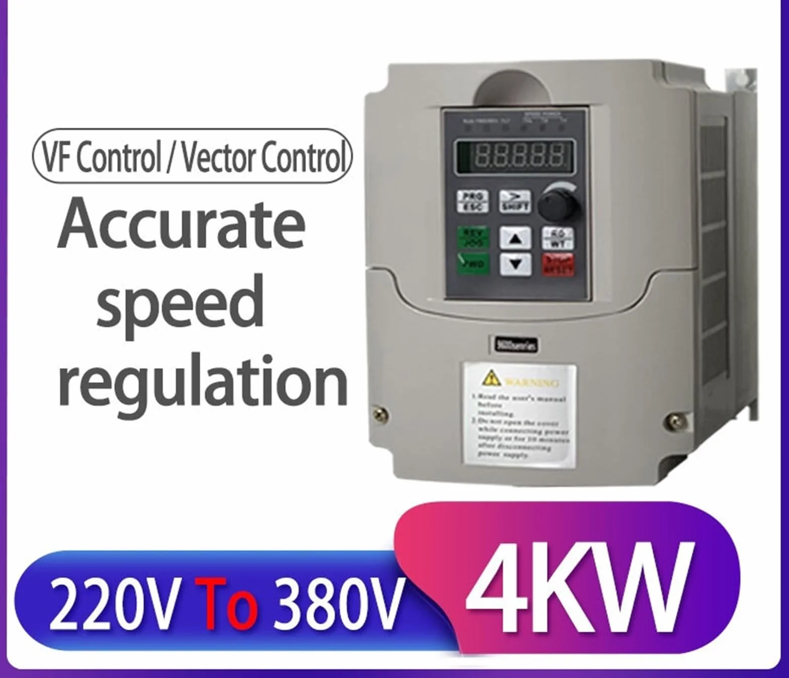 WK310 Inverter 2.2KW 1P-220V Ingresso e Uscita Reale 3P-380V Uscita Ingresso Elettrico Domestico e Uscita trifase 380V VFD(2.2KW 220V to 380V)