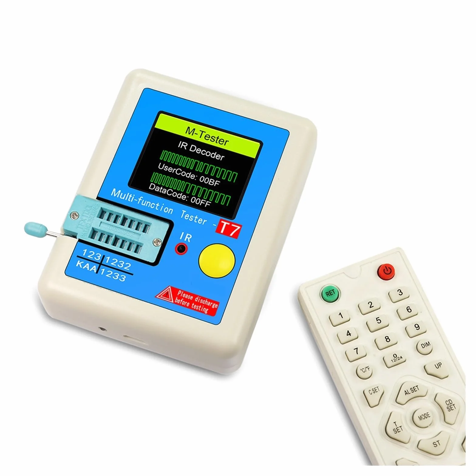 LCR-T7 Transistor Meter Multi-meter Tester Di Resistenza Capacitiva Diodo Triodo Condensatore Resistor LCR NPN PNP MOSFET Accurato Analisi Rilevamento Completa