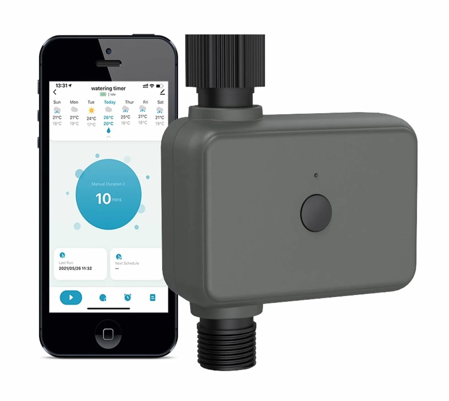 Valvola dell'acqua di controllo WIFI di spegniment di irrigazione con timer automatico Ritardo for pioggia Timer di irrigazione programmabile con irrigazione automatica e manuale Prevenire perdite di