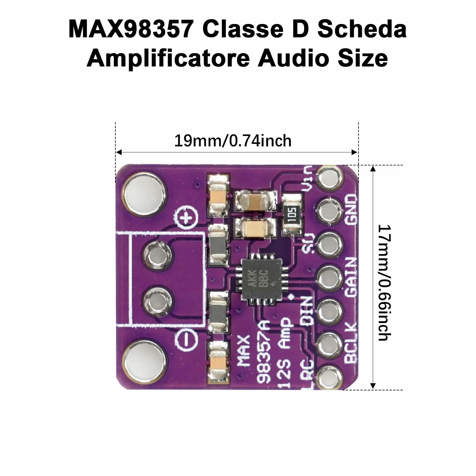MAX98357 Classe D Scheda amplificatore audio AYWHP 3 PCS I2S 3W DAC Amplificatore di Uscita Modulo di Decodifica Modulo Audio Filtro