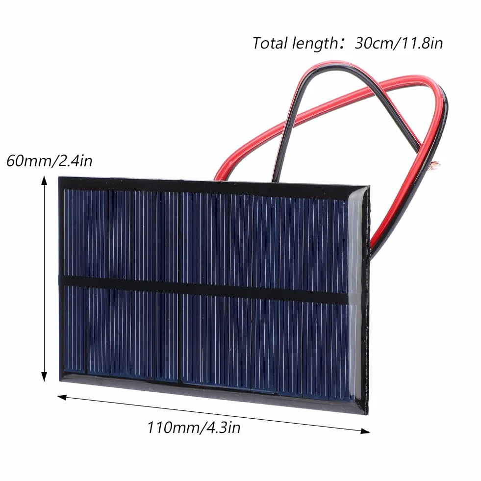 Pannello Solare DC 6V 1W Polysilicon Cella Silicio Caricabatterie Micro Modulo Energetico Rettangolare
