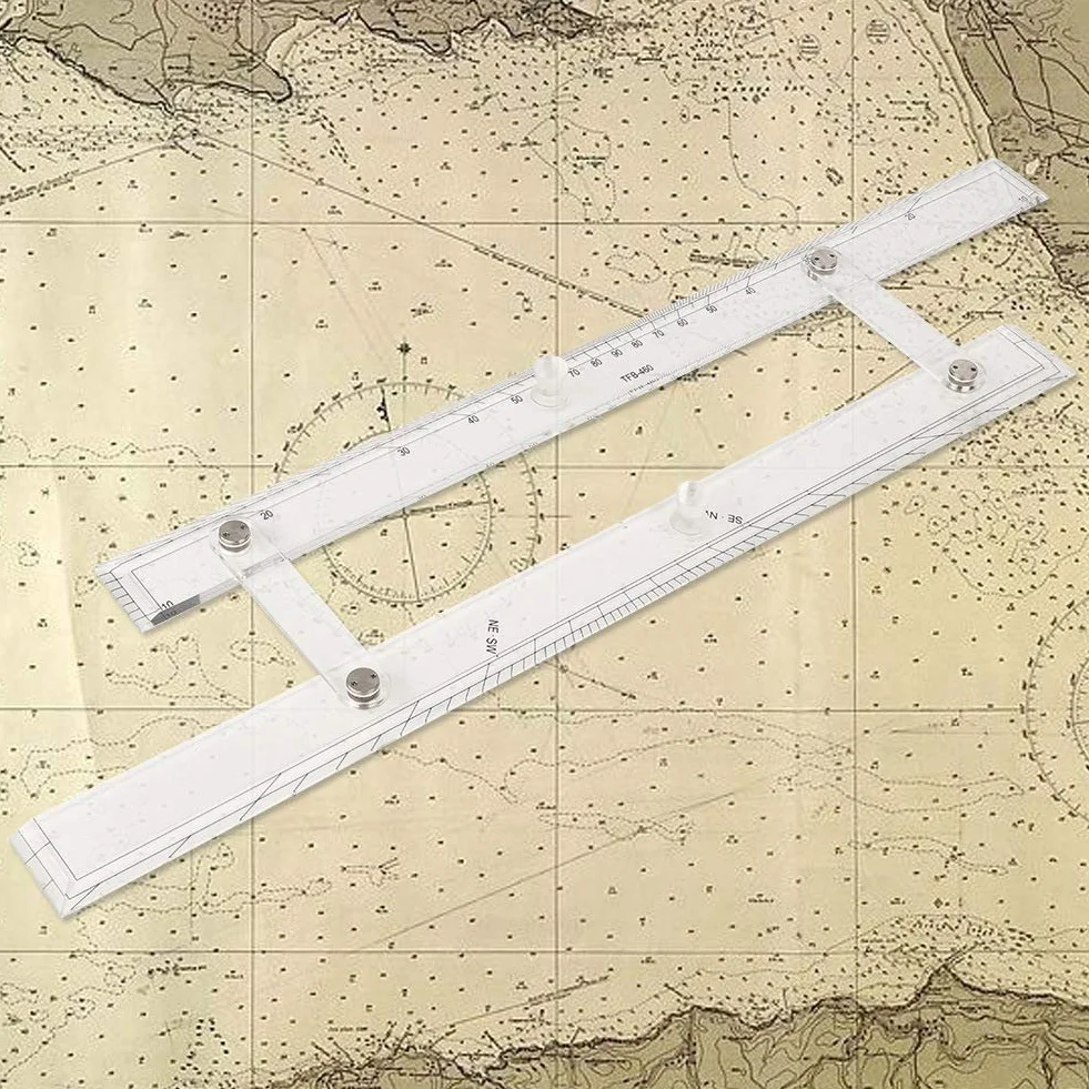 TFB-460 Righello di Navigazione Marina Righello Parallelo Ad Alta Durezza per Barca 3 Mm Acrilico Trasparente 1 unità