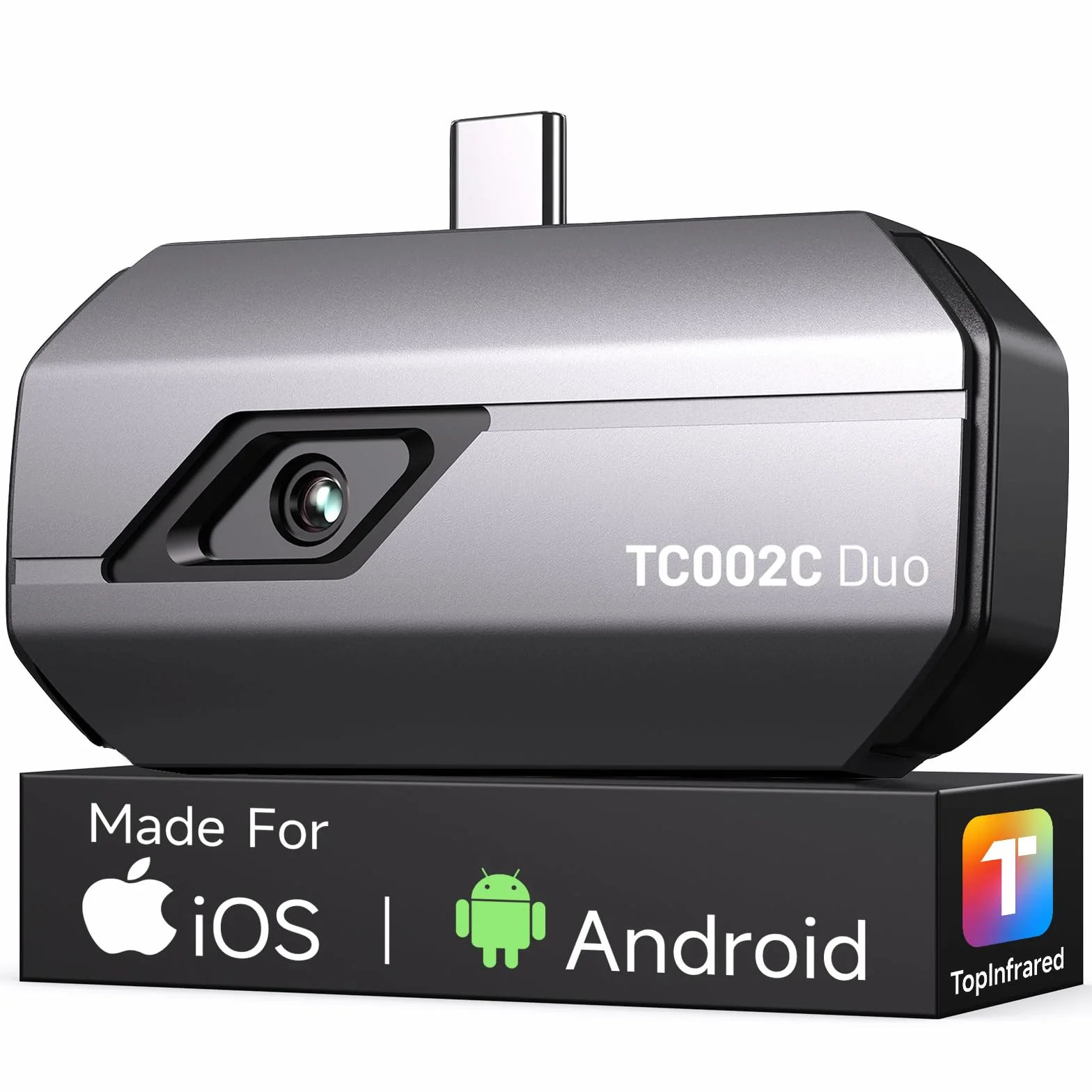 TOPDON TC002C Duo Termocamera Professionale per Android e iPhone, 512x384 TISR ad Altissima Risoluzione Telecamera Termica USB-C, da -20℃ a 550℃, Precisione 0.1℃, Frequenza 25Hz, 40mK