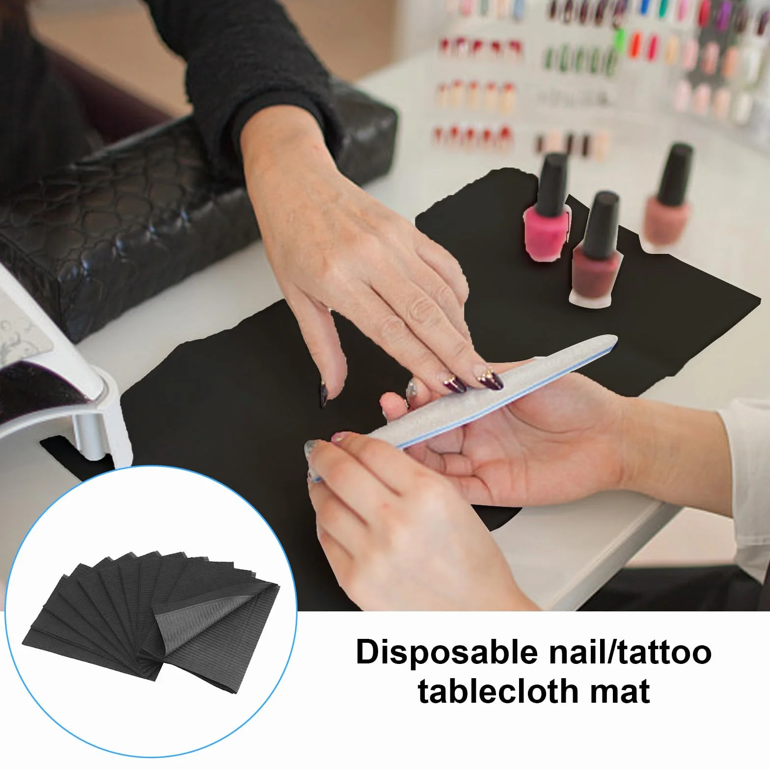 Bavaglini Dentali Impermeabili 45x33 cm Nero per Tatuaggi e Clinica Dentale