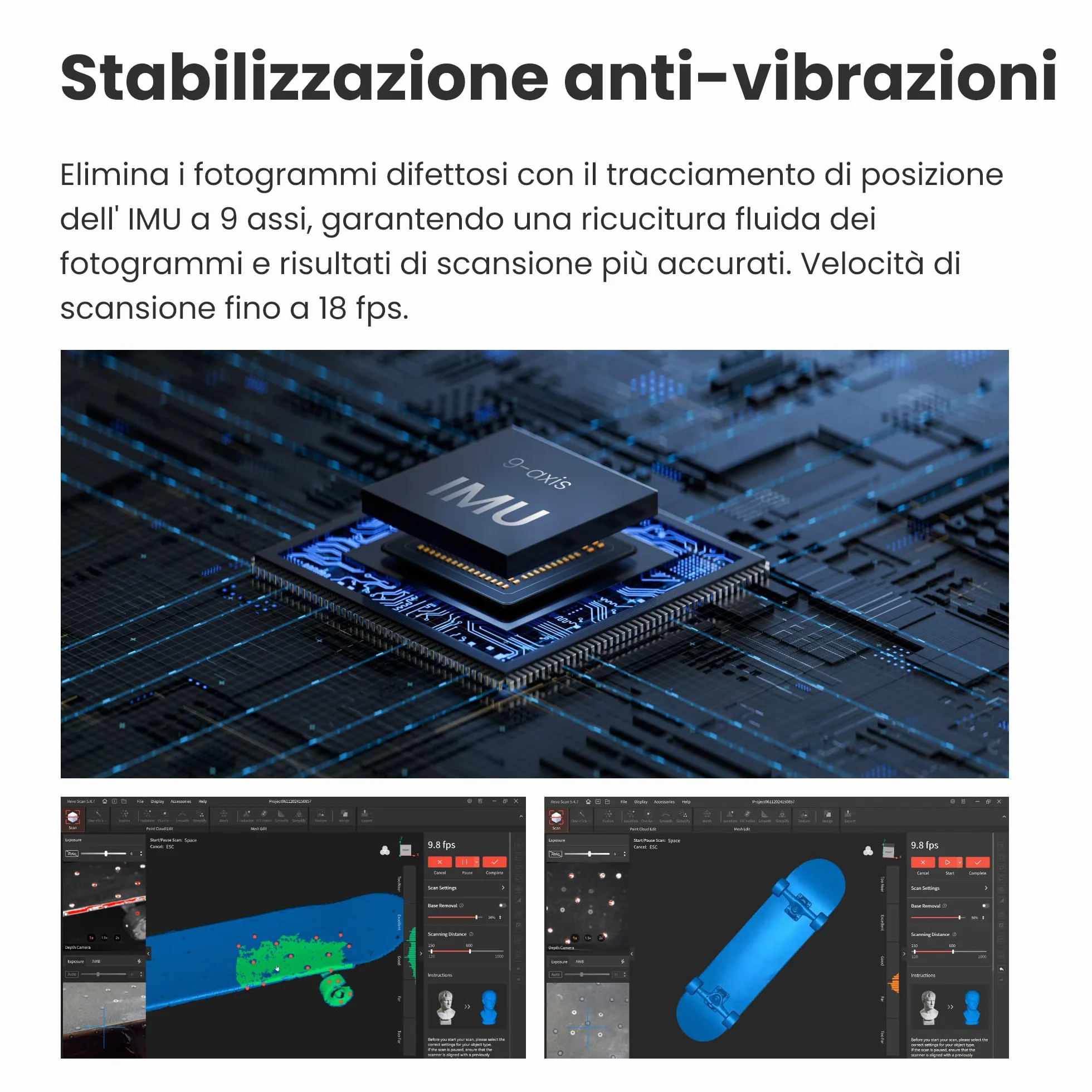 Revopoint POP3 Plus Scanner 3D portatile, Precisione da 0,04 mm, Scansione a colori per oggetti di media dimensione,QuickSurface in prova per 30 giorni, Compatibile con Android/iOS/Win/macOS, Premium