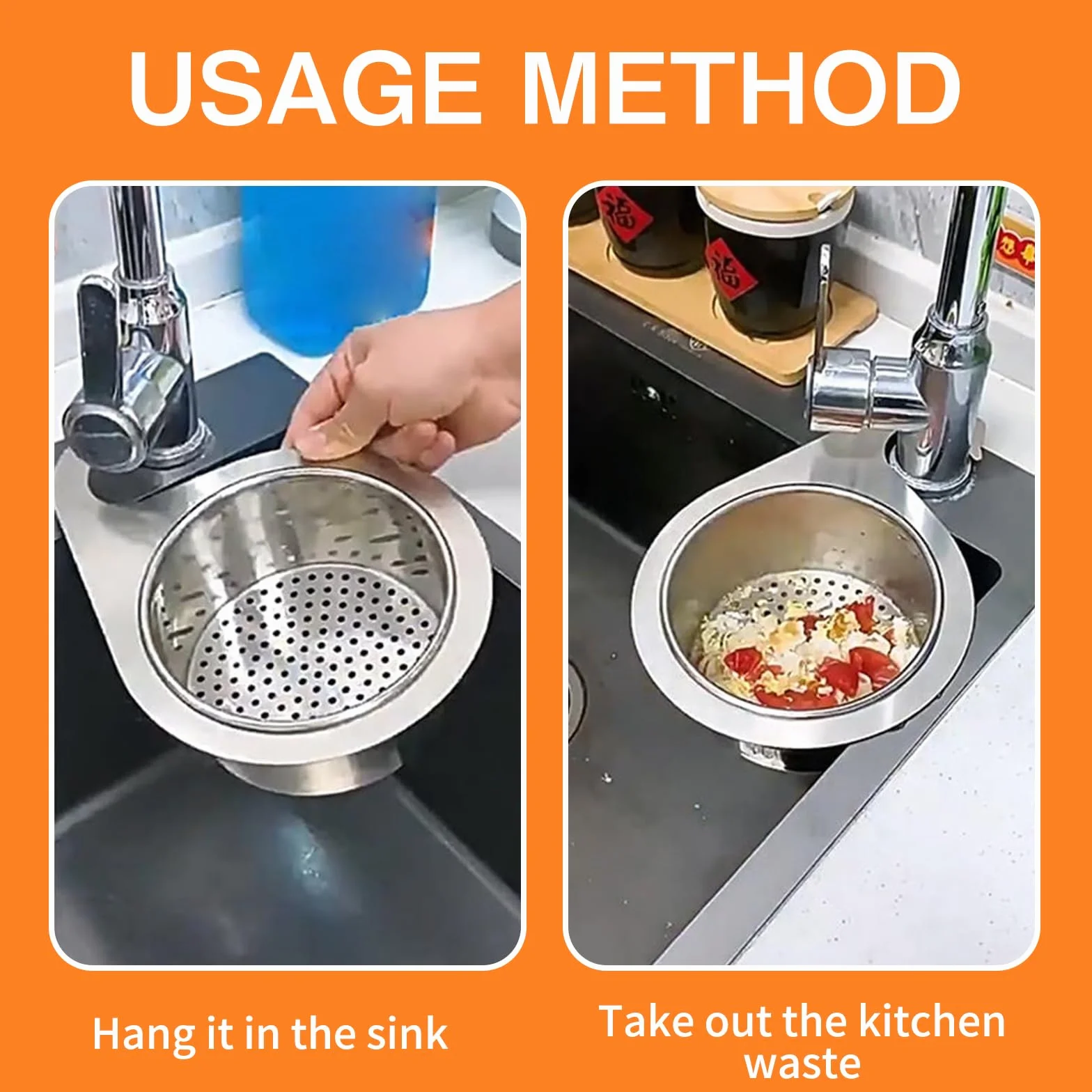 Stainless Steel Swan Sink Strainer Basket,Cestello Filtro per Lavello da Cucina Swan in Acciaio Inossidabile,Cestello per Lavello in Acciaio Inossidabile,Cestello per Lavello Swan