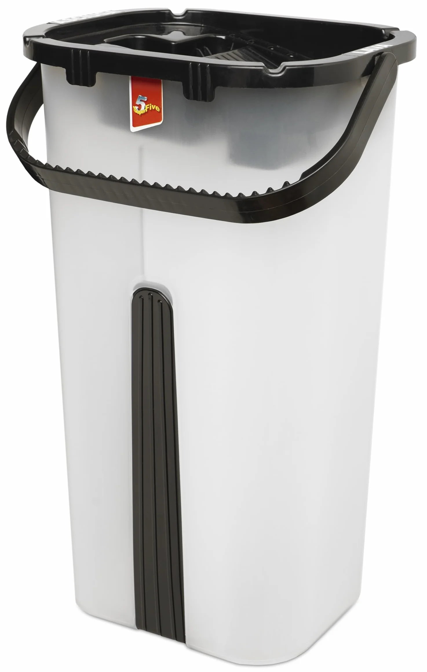 Lavapavimenti con Secchio e Mop in Microfibra 100%, Sky Mop Compact Lava e Asciuga, con Bastone in Acciaio Inox, Secchio Compatto con Strizzatore, Lavapavimenti