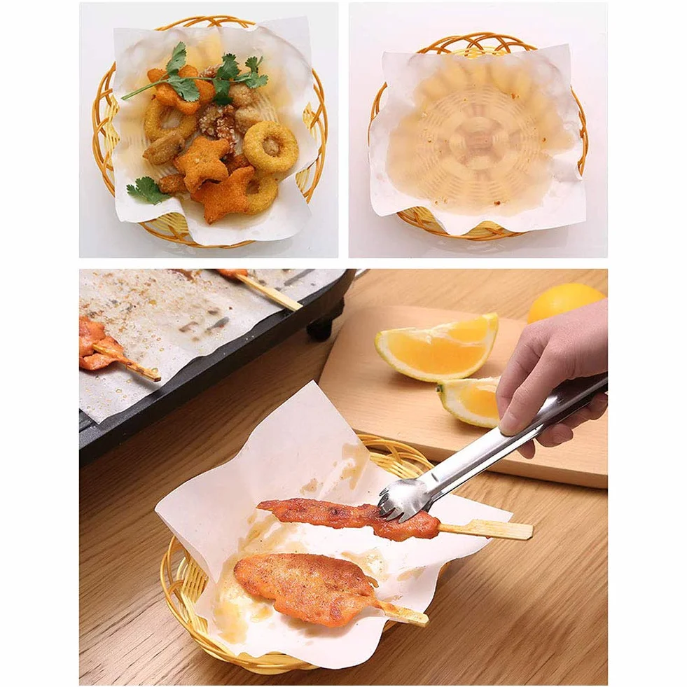 Fogli assorbenti olio, 50 pezzi Carta assorbente olio per ambiente cottura Carta da fritta Tempura filtro per barbecue fritta
