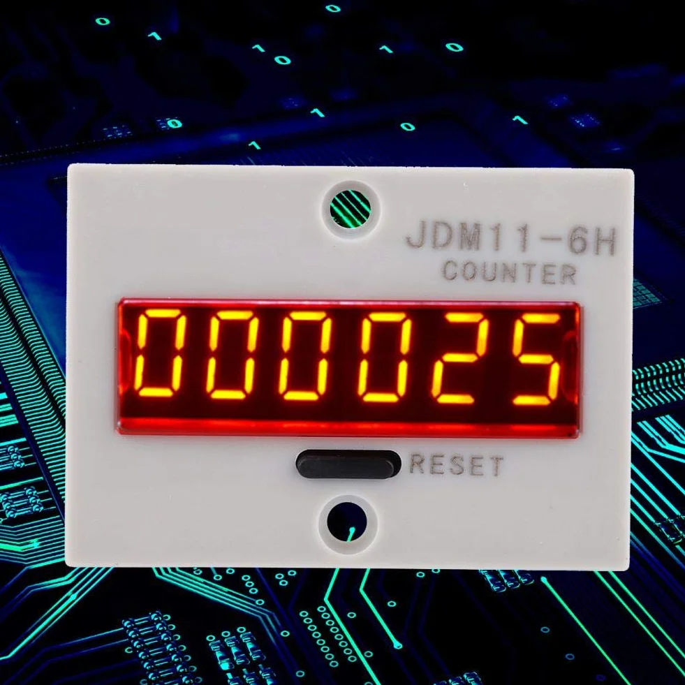 Contatore elettronico, JDM11-6H Nessun contatore di Tensione 6 cifre Relè contatore LED Display Digitale elettronico(AC/DC24V)