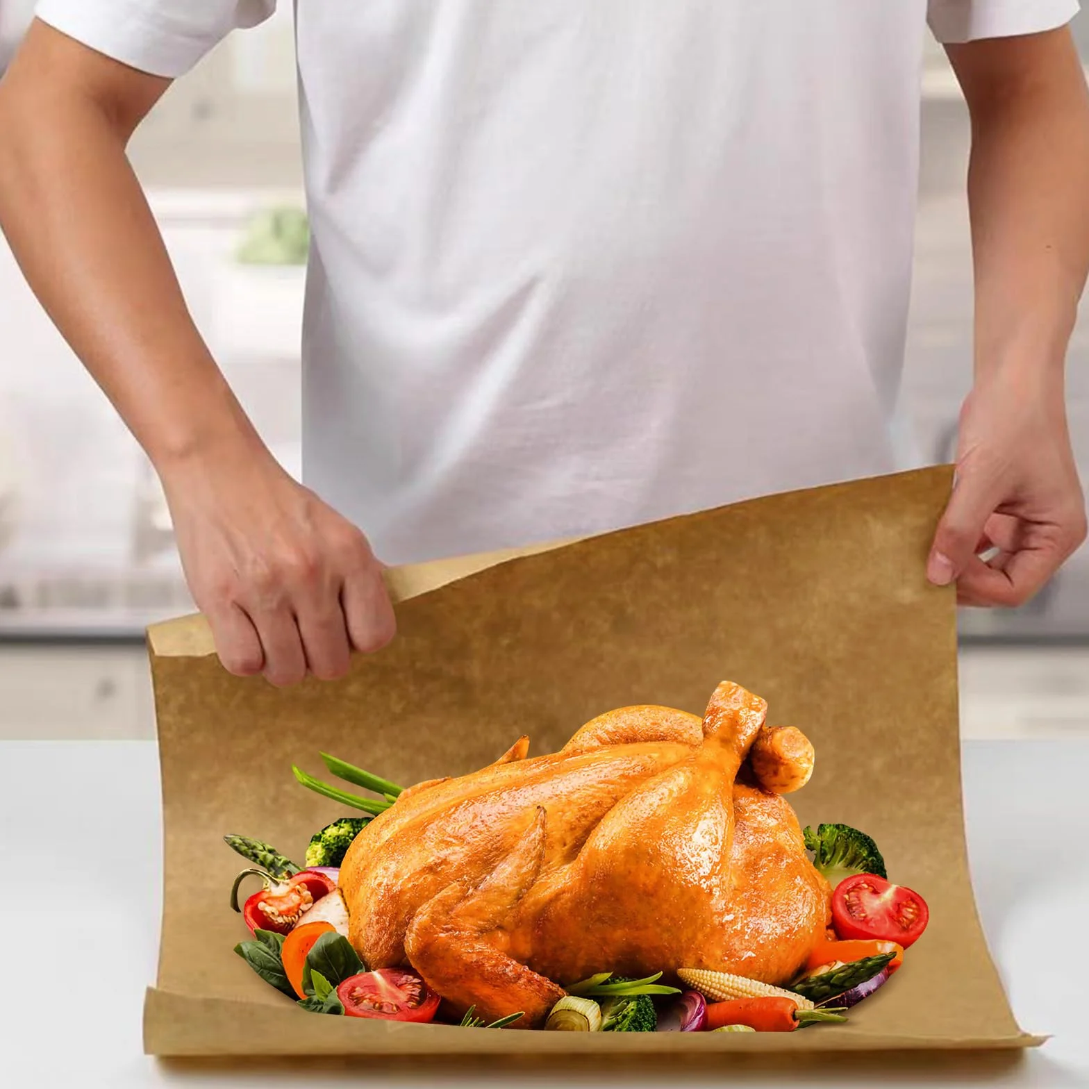 Butcher Paper Roll, Carta da Macellaio Perfetta per Affumicare Carne di Petto di Manzo, per Uso Alimentare per Grigliate, Grigliata, Cottura Perfetta di Succosi, 40 cm x 15 m, Colore Legno