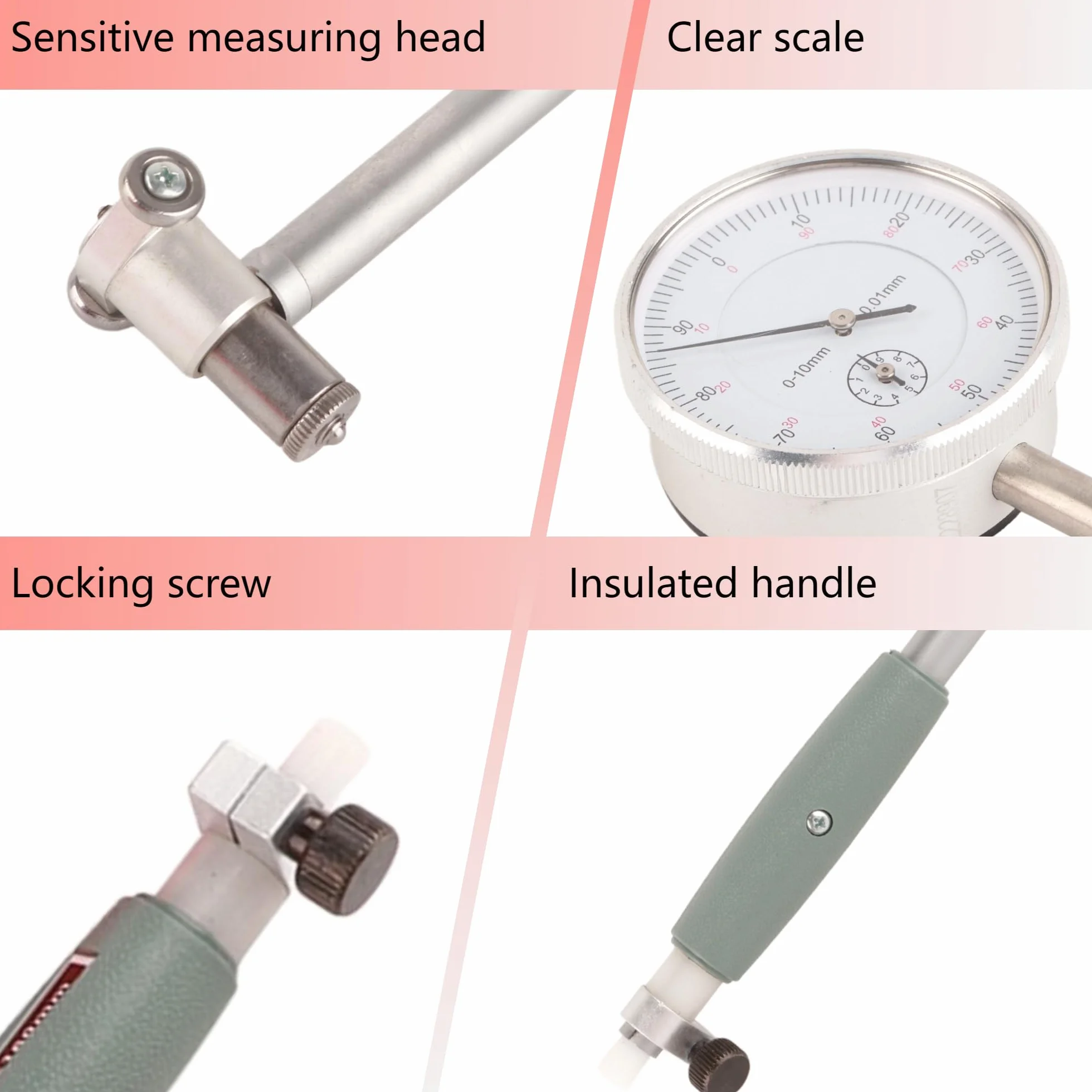 50 – 160 mm di diametro micron, set di strumenti di misurazione del motore, calibro del foro + misuratore per misurazione della profondità dei cilindri del motore, dimensioni interne di officine