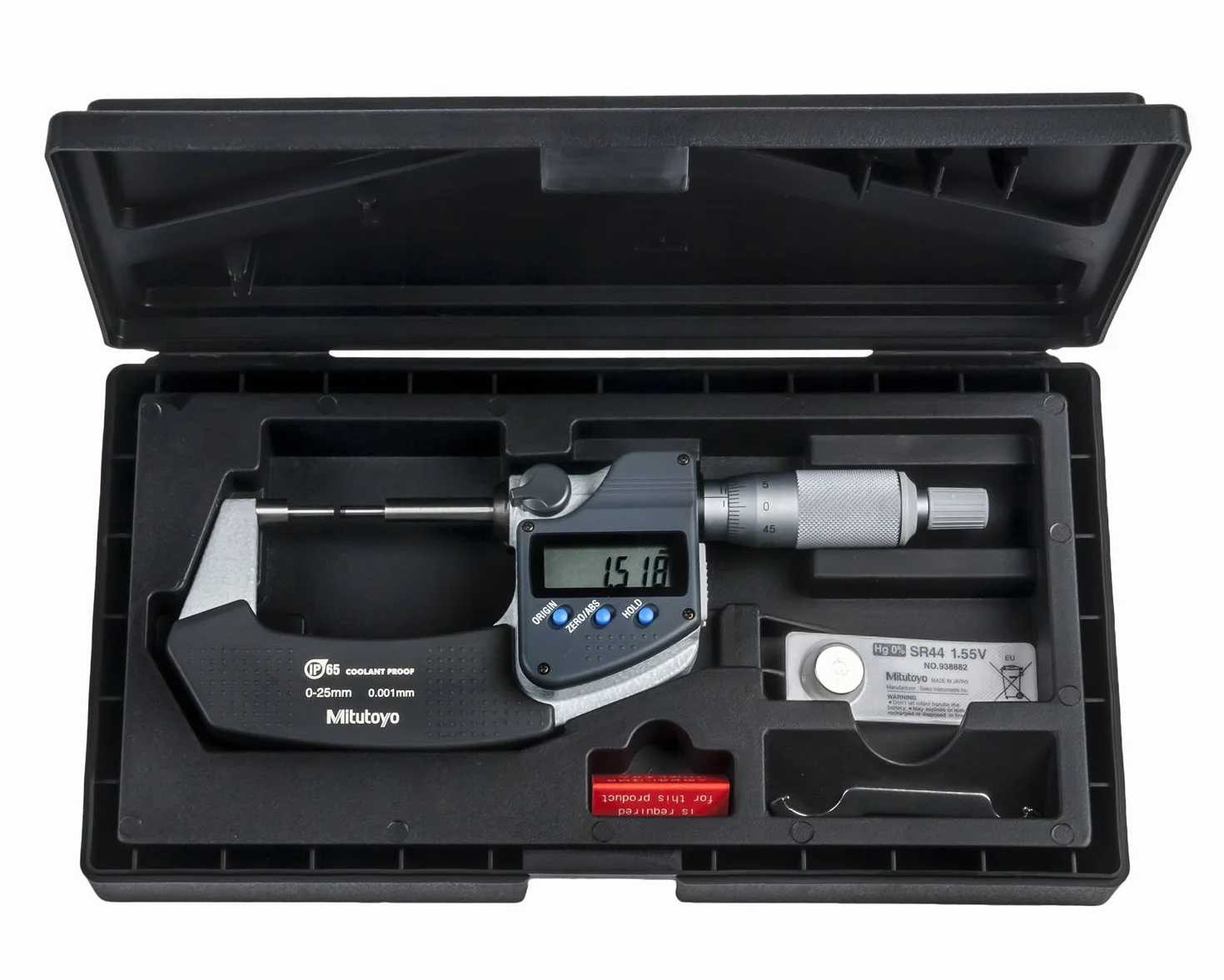 Mitutoyo 331-251-30 Micrometro a becchi ABS SPM-25MX, 0-25 mm | 0,001 mm, uscita dati, superfici strette, IP65
