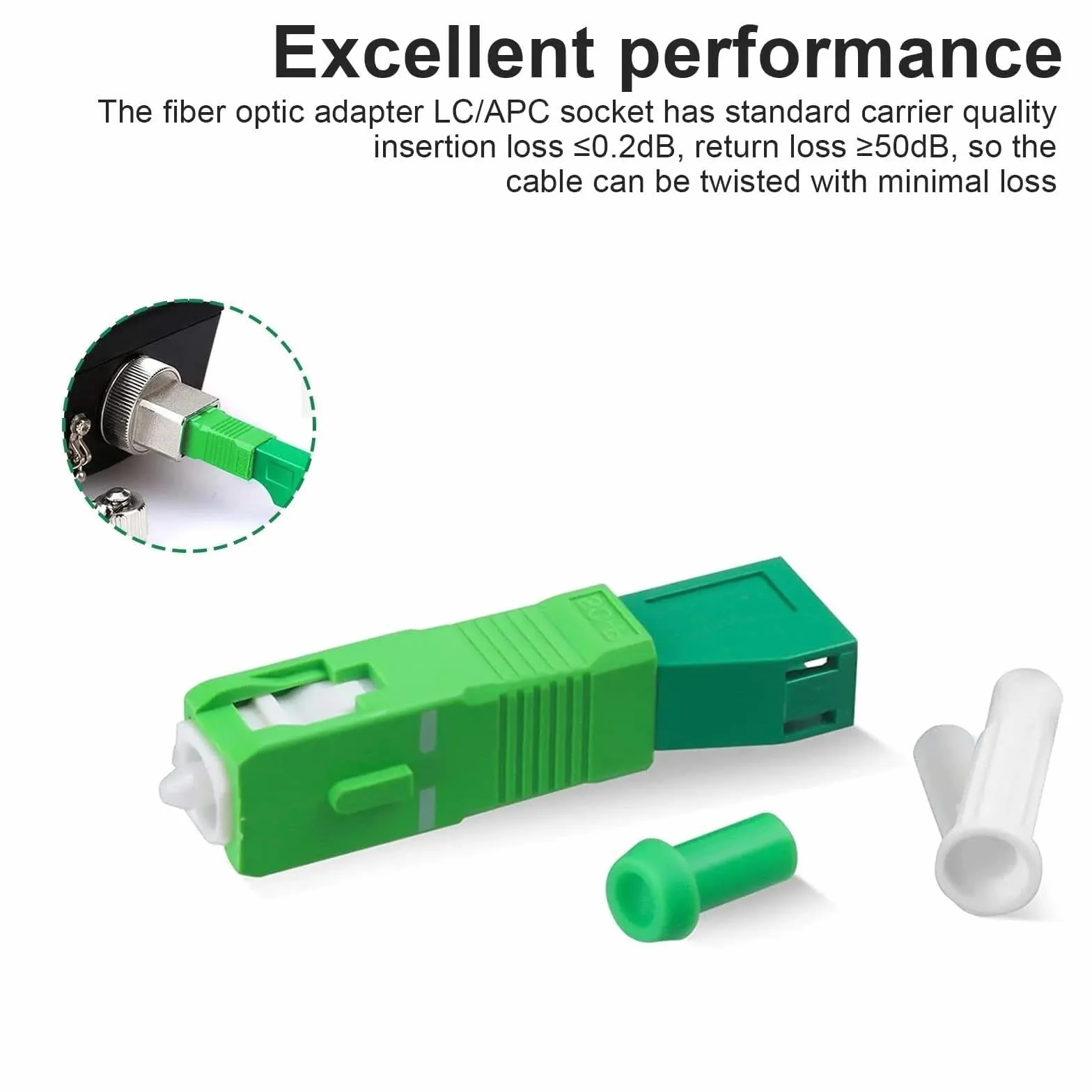 Connettore Fibra Ottica, 2 Pezzi Adattatore da SC Maschio a Flangia Ibrida LC Femmina, Verde Accoppiatore Ottico, Nucleo in Ceramica, per Cavi Ottici e Pannelli di Permutazione