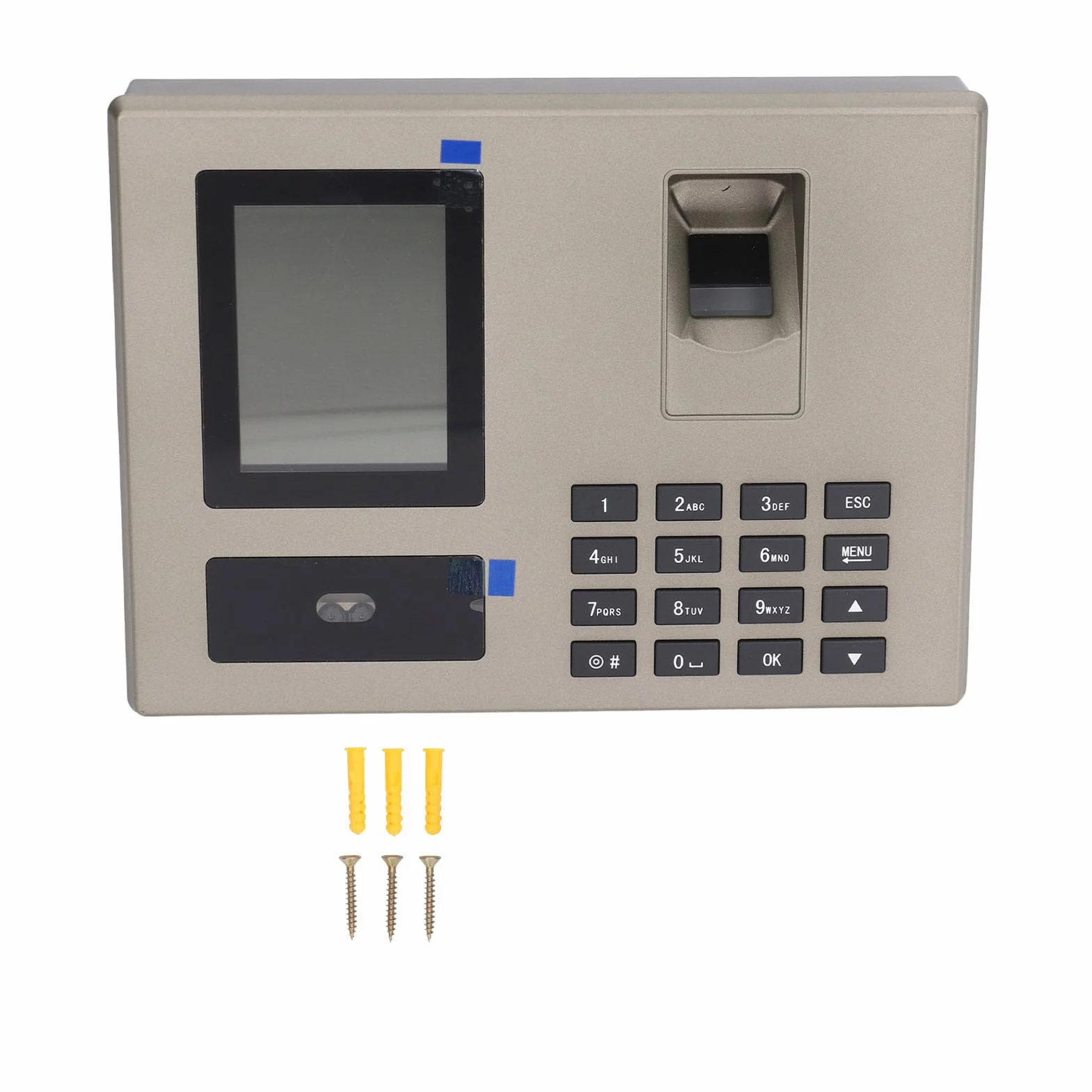 Yunir Macchina per la Presenza dei Dipendenti, Riconoscimento Facciale PIN Punzonatura Impronta Digitale Tempo Biometrico Orologio per Impronte Digitali, con Display LCD, per (Spina
