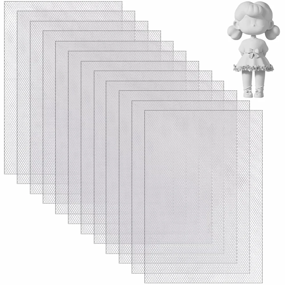 OLYCRAFT 12 fogli di rete metallica in alluminio da 30 x 21,3 cm, per scolpire argilla, artigianato, metallo, finestra, finestra, piccolo foro, foglio in alluminio per arti artigianali, progetti fai