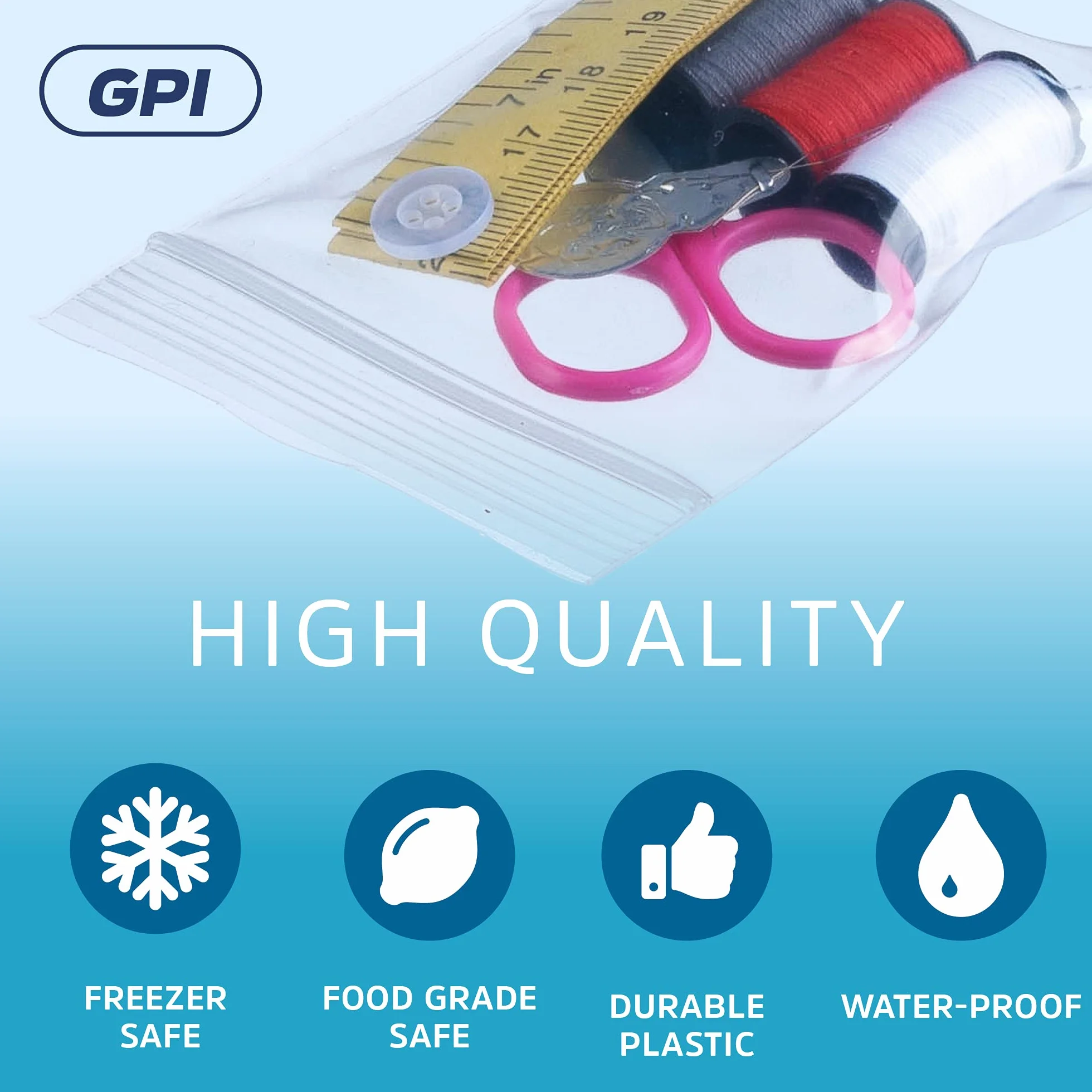 6.000 conteggio - 3" x 5" borse di plastica trasparenti dello zip, resistenti buste durevoli spesse 4 mil poli con la serratura risigillabile della chiusura lampo, foro di sospensione per