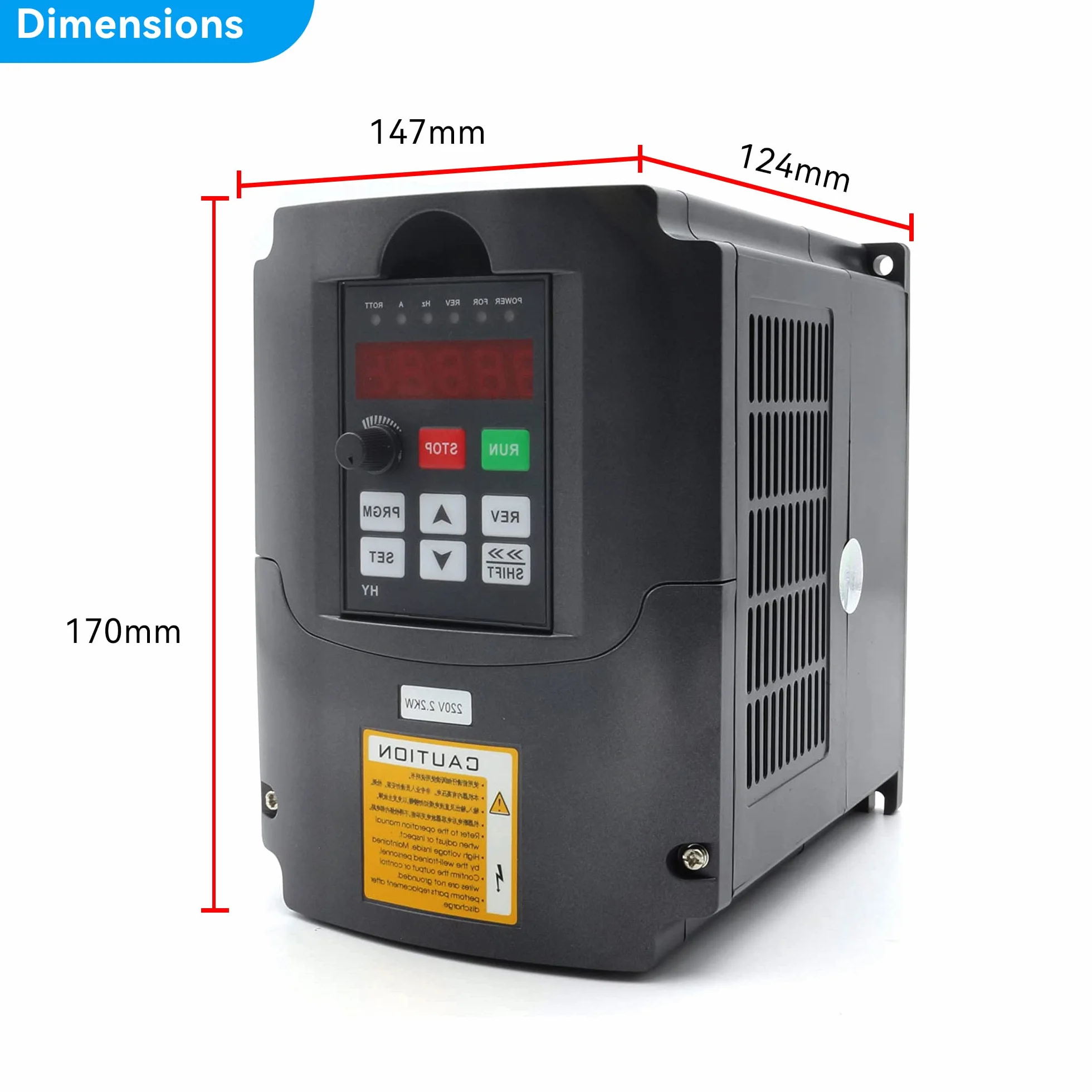 RATTMMOTOR 2.2 KW, 220 V, trasmissione a frequenza variabile, inverter VFD, 3 fasi, 2200 W, con cavo di prolunga da 2 m, regolabile per controllo della velocità del motore a mandrino