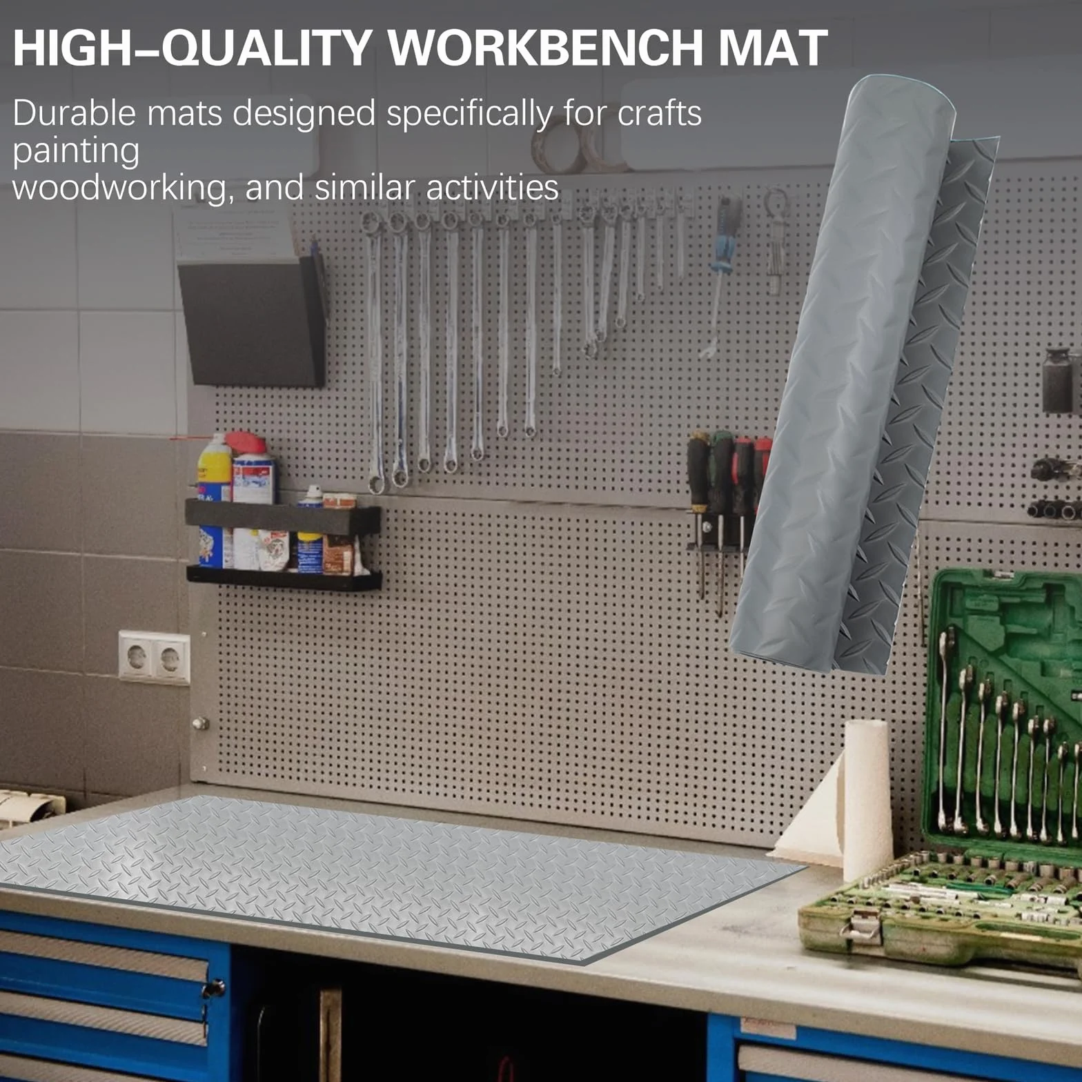 Tappetino per banco da lavoro, 40 x 120 cm, antiscivolo, spessore 2 mm, per lavori di artigianato, progetti fai da te e per la protezione di strumenti