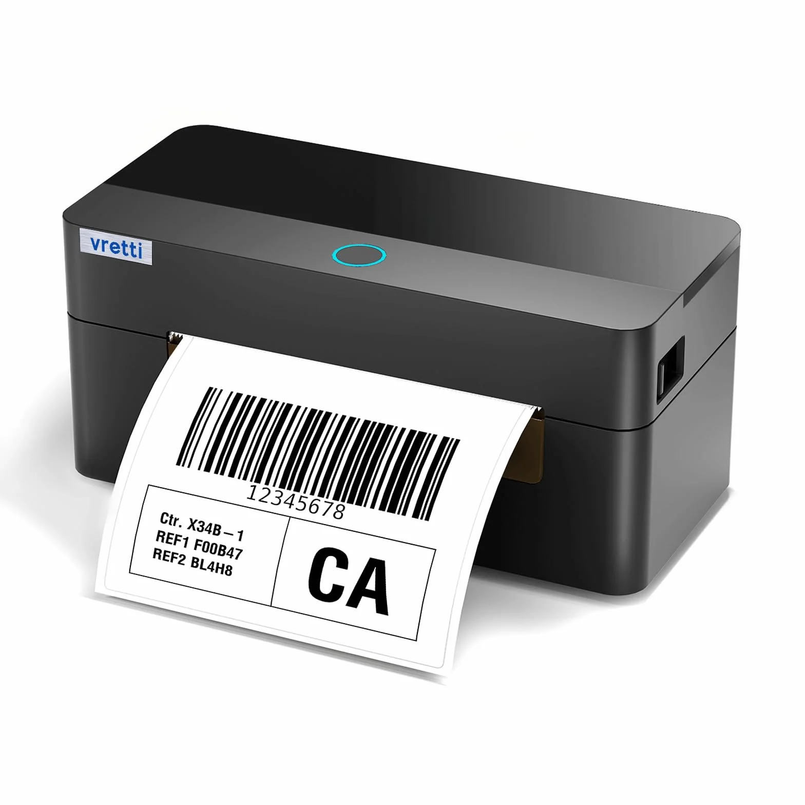 vretti Stampante Etichette Adesive e Spedizione con USB/Bluetooth | Alta Qualità 99.99% Scansione | Testina 3x Durata | 70% Risparmio Costi | Compatibile con Amazon, DHL, UPS