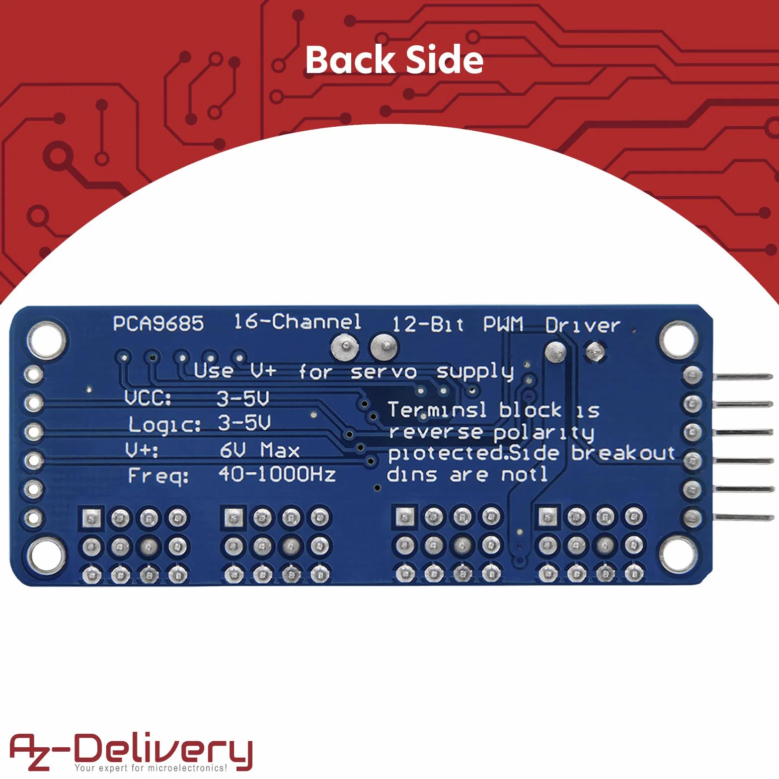 AZDelivery 5 x Modulo PCA9685 16 Canali 12 Bit Servo Motori compatibile con Arduino e Raspberry Pi incluso un E-Book!