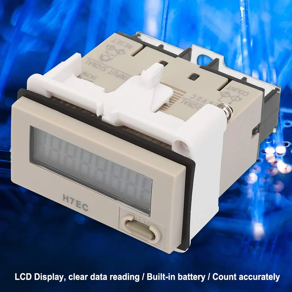 H7EC NV Contatore Elettrico Digitale Totalizzatore DC 3-36V LCD 8 Cifre