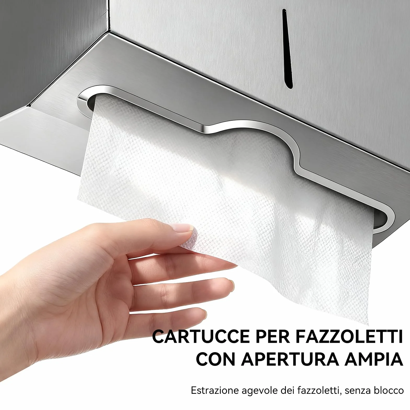 Dispenser Carta Asciugamani da Parete in Acciaio Inox 304 per Bagno, Cucina