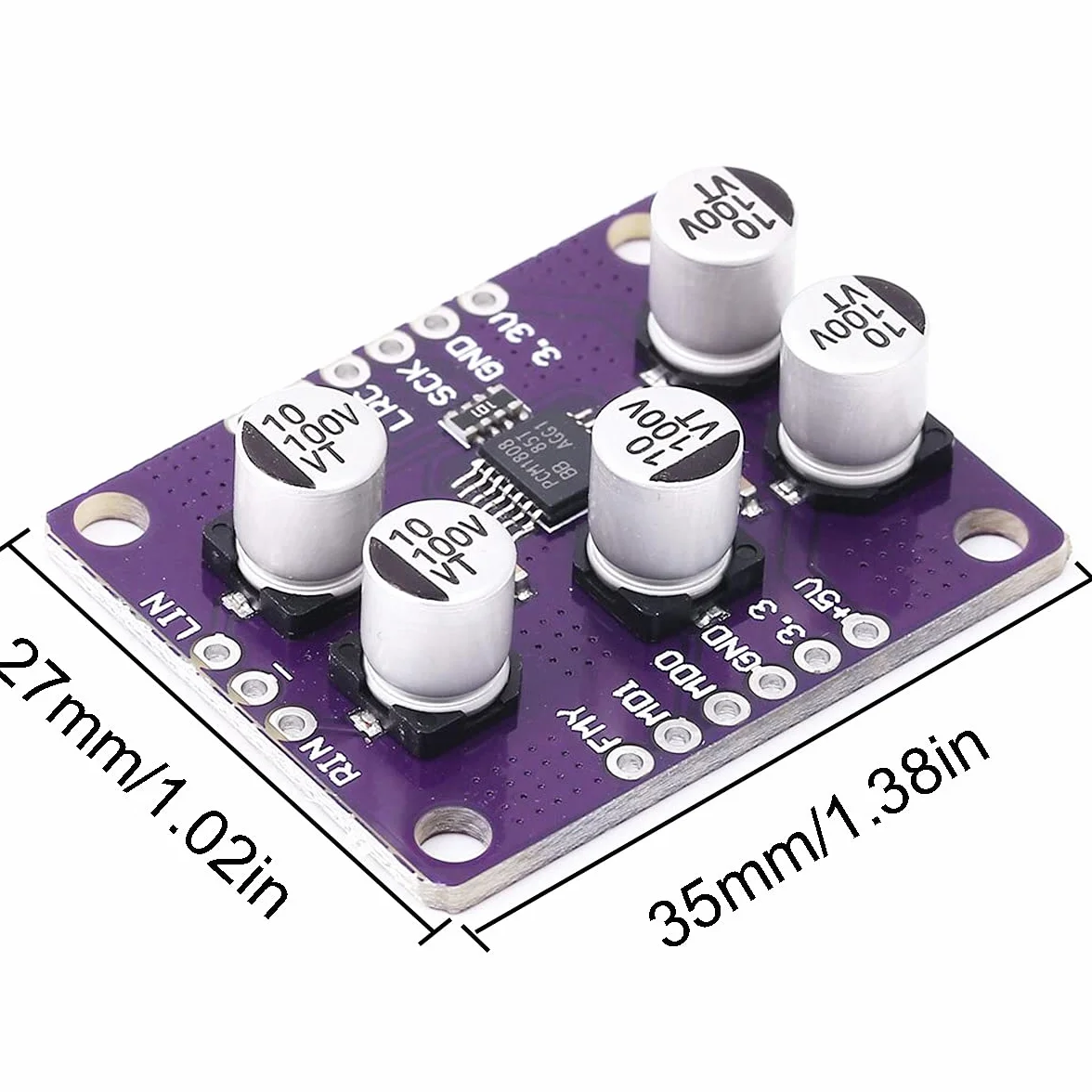 PCM1808 Modulo amplificatore a 24 bit PCM1808 Modulo decodificatore lettore single-ended audio stereo ADC con cavo