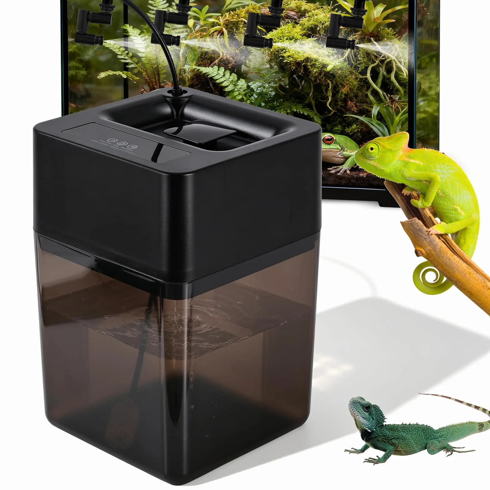 BAOSHISHAN Impianto di irrigazione Terrarium 12 l, Serbatoio Acqua 5 – 60 Secondi, Tempo di spruzzatura dell'Acqua, 3 modalità di spruzzatura dell'Acqua