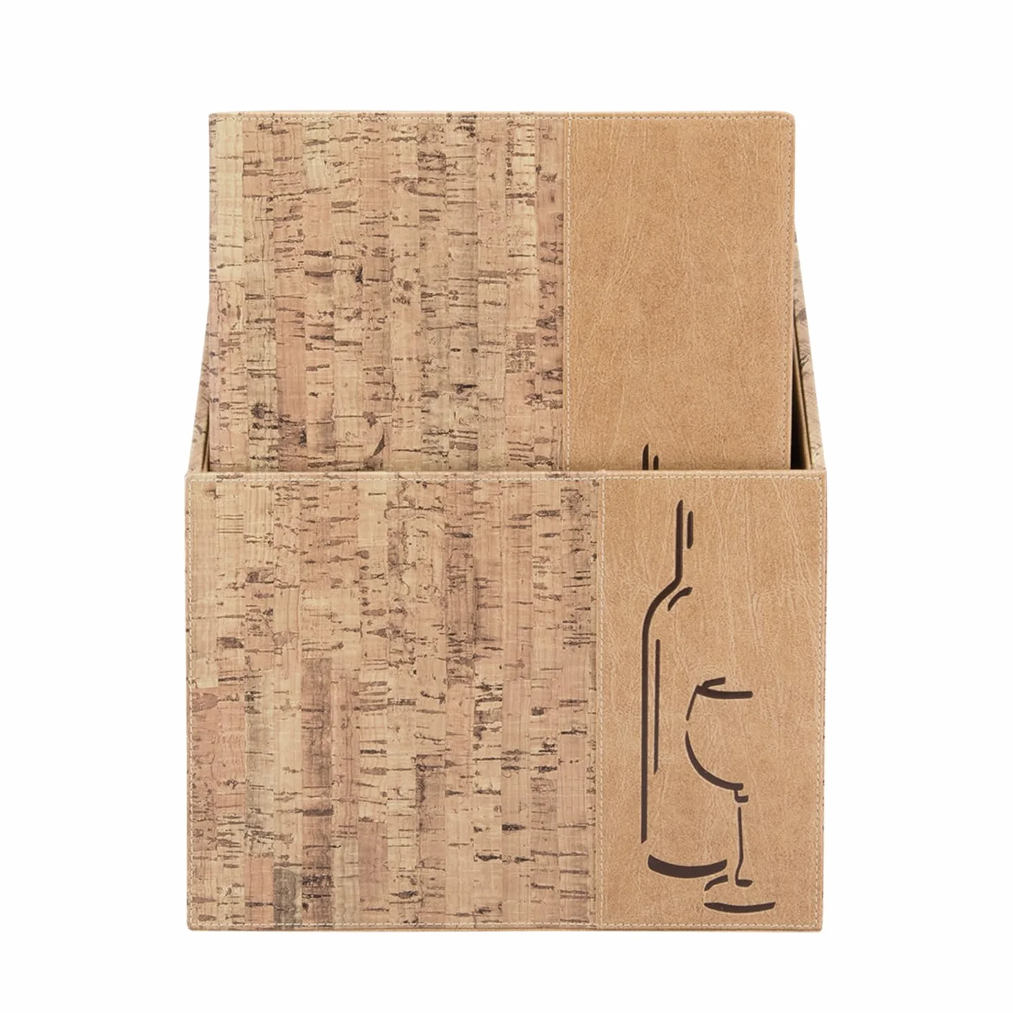 SECURIT - Set da 10 Carti Dei Vini A4 Linea Design Box Inclusa - Per Caffè, Ristoranti, Bar - Similpelle - Disegno Cork - Colore Beige