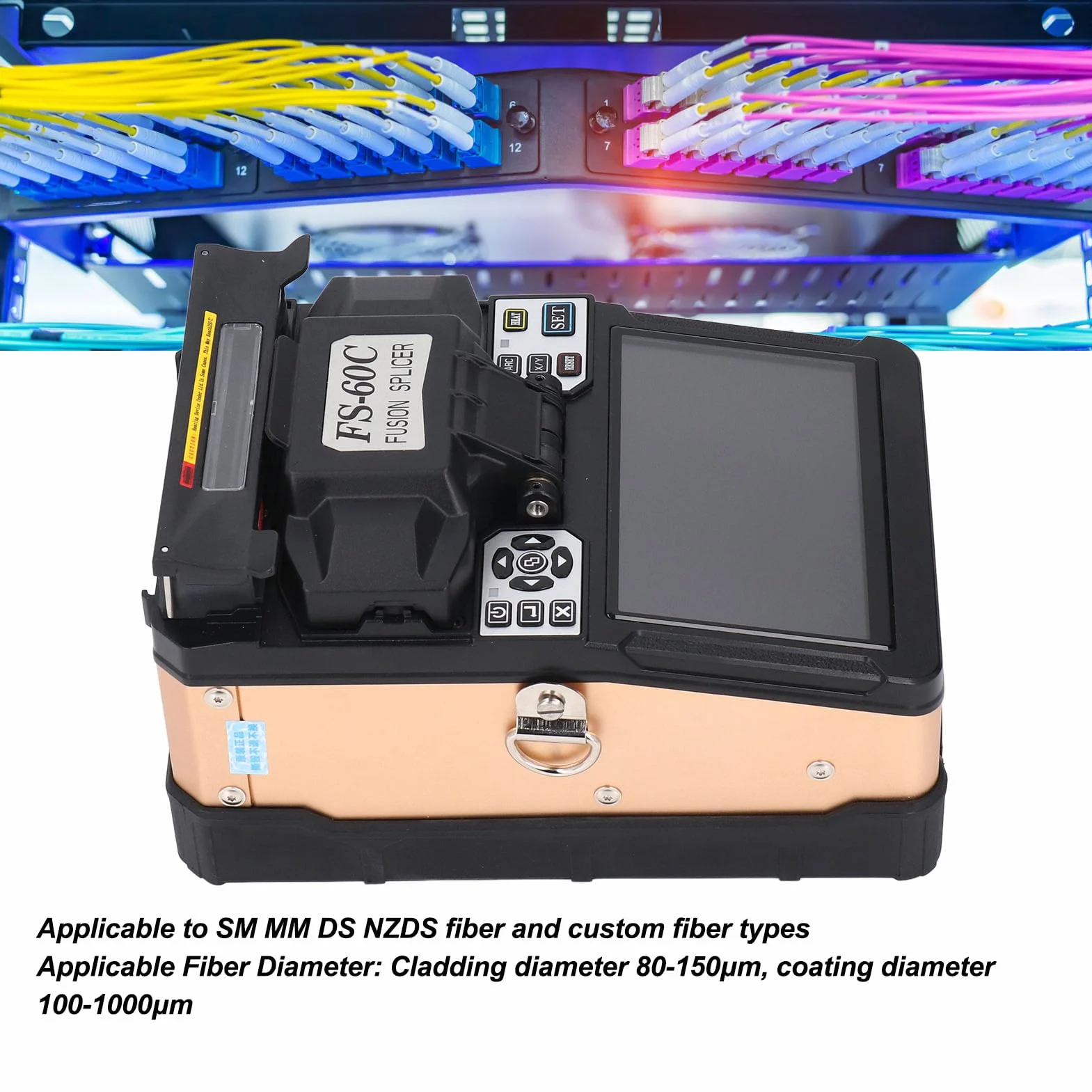 Giuntatrice Automatica per Cavi Ottici FTTH con Schermo LCD 5,0 Pollici per Fibra con Versatile compatibilità delle Fibre (Spina europea)