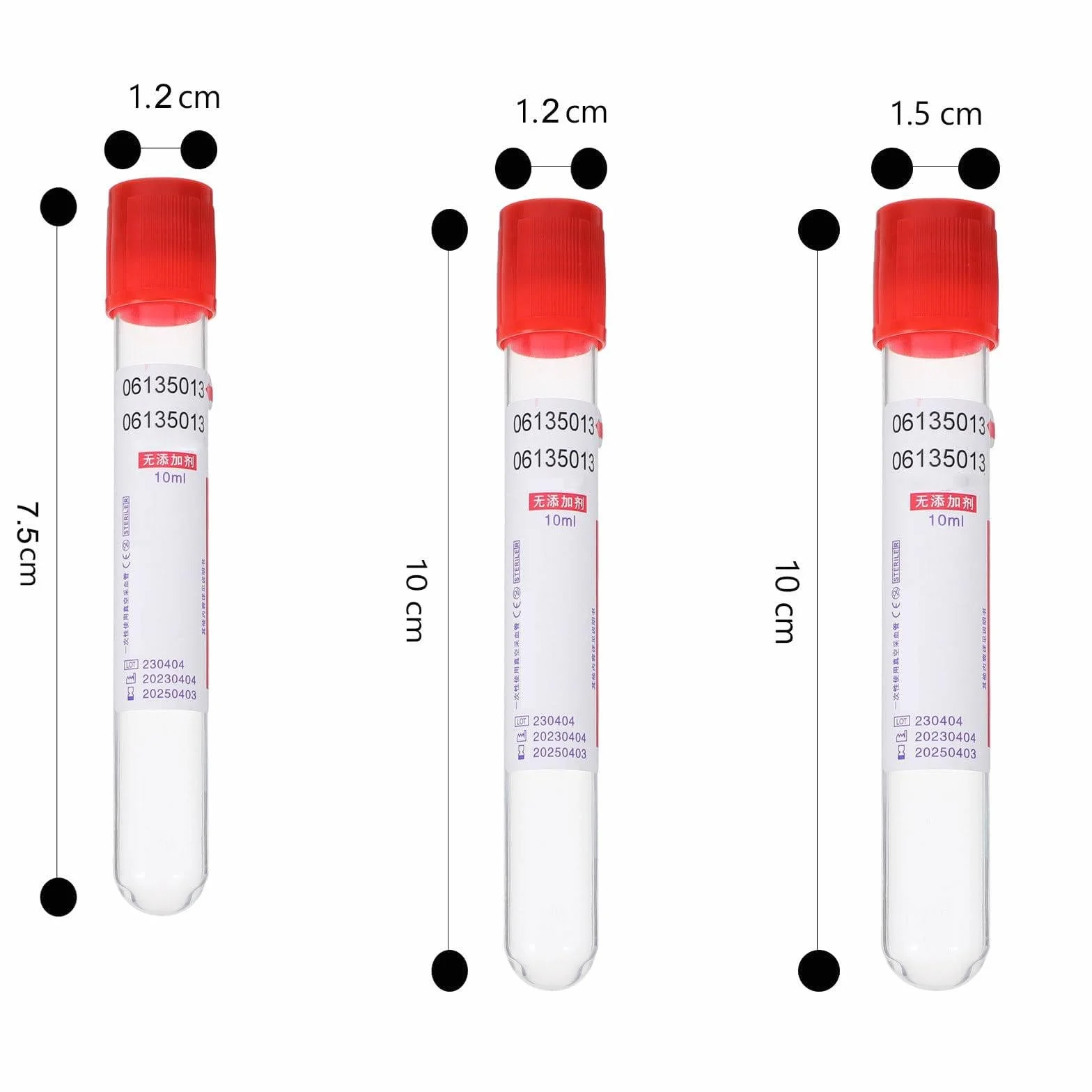100 Provette per Prelievo Di Sangue Sottovuoto(3Ml/5Ml/10Ml),Provette per Prelievo Sangue in Plastica Pet Con Tappo a Vite,Provette Monouso per Prelievo Di Sangue Da Laboratorio,10ML
