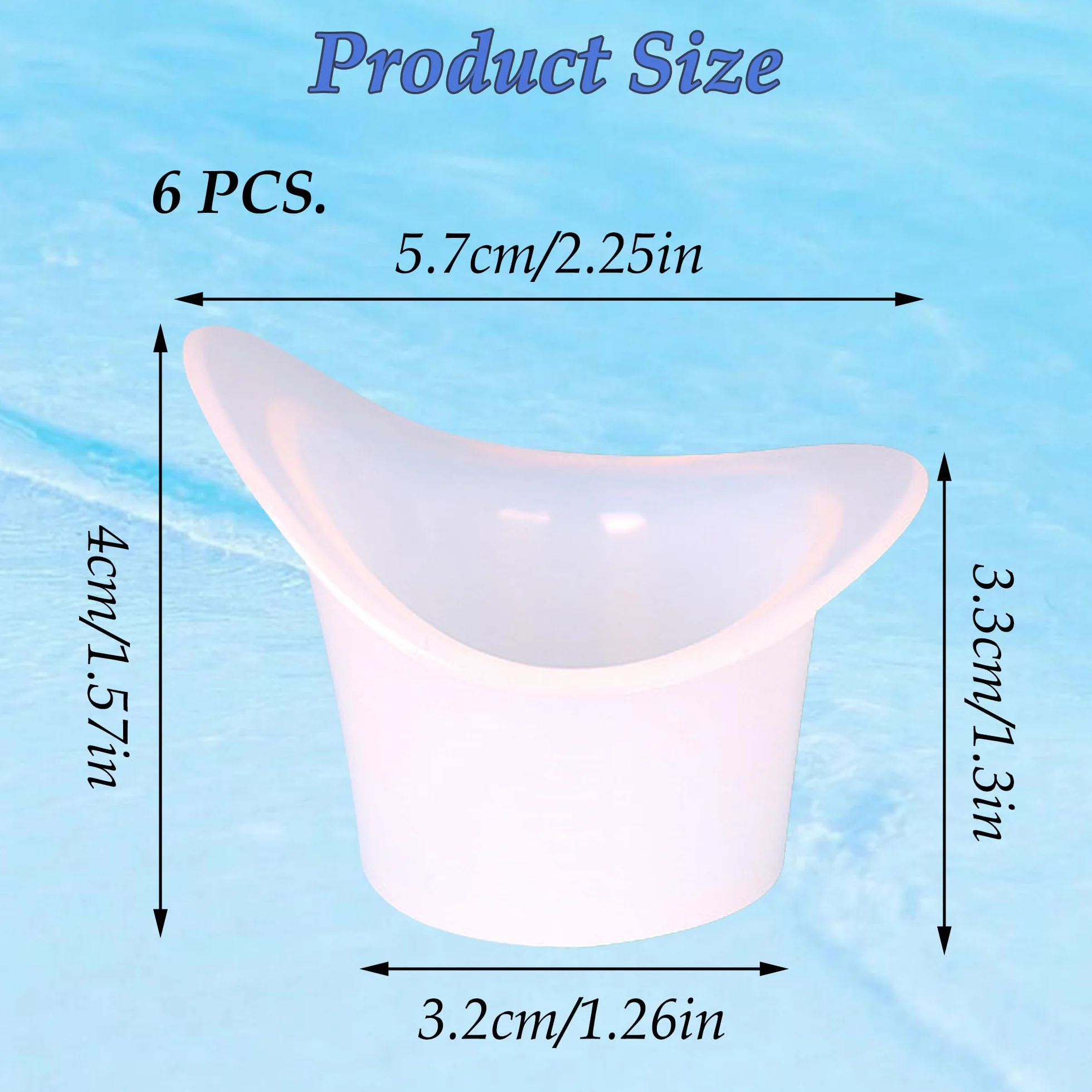 CHENNAN 6 Pezzi 8ML Silicone Eye Lavare Tazza, Occhio di Pulizia Tazze, Portatile del Lavaggio Dell'occhio per Pulizia, Tazza per Lavaggio Occhi Morbida, per la Pulizia Degli Occhi StanchI (6pcs)