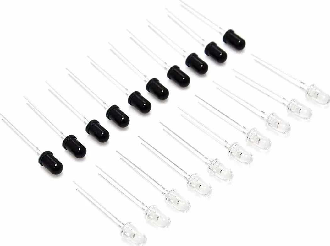 Hailege 20pcs 5mm 940nm LED Emettitore A Infrarossi e Diodo Ricevitore IR per 5MM Infrarossi 10 Emissione + 10 Tubo Ricevitore (Confezione da 10 Paia)