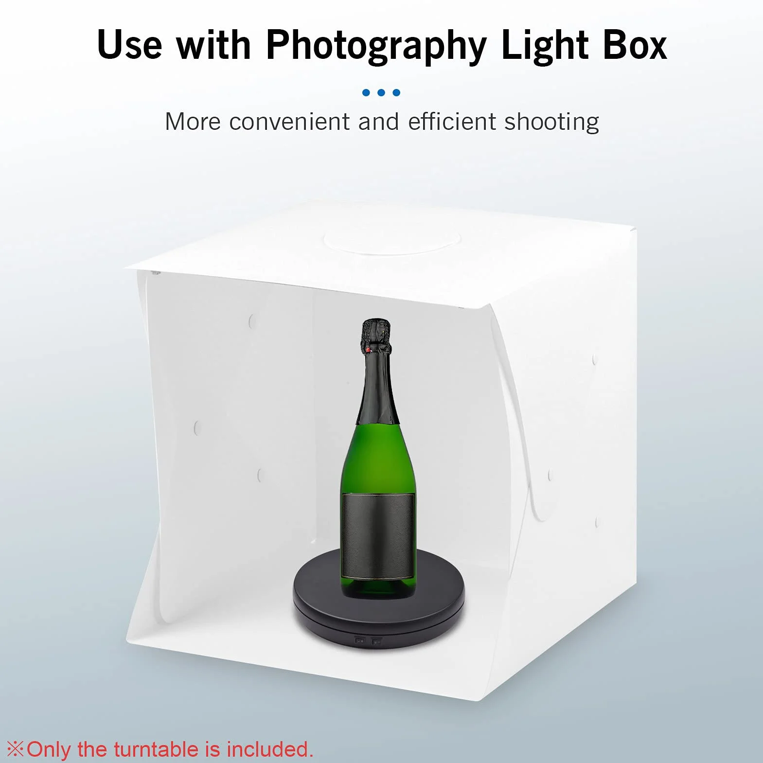 Andoer Piatto girevole elettrico 360° LED per esposizione gioielli fotografia (Nero)