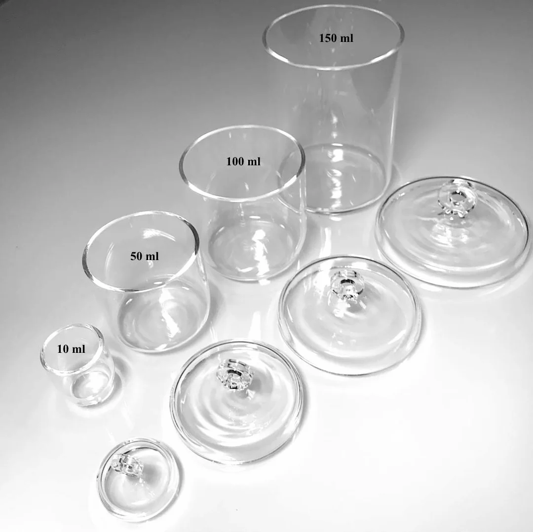 Alpha Nanotech Crogioli al quarzo con coperchio (150 ml, Quantità: 1)